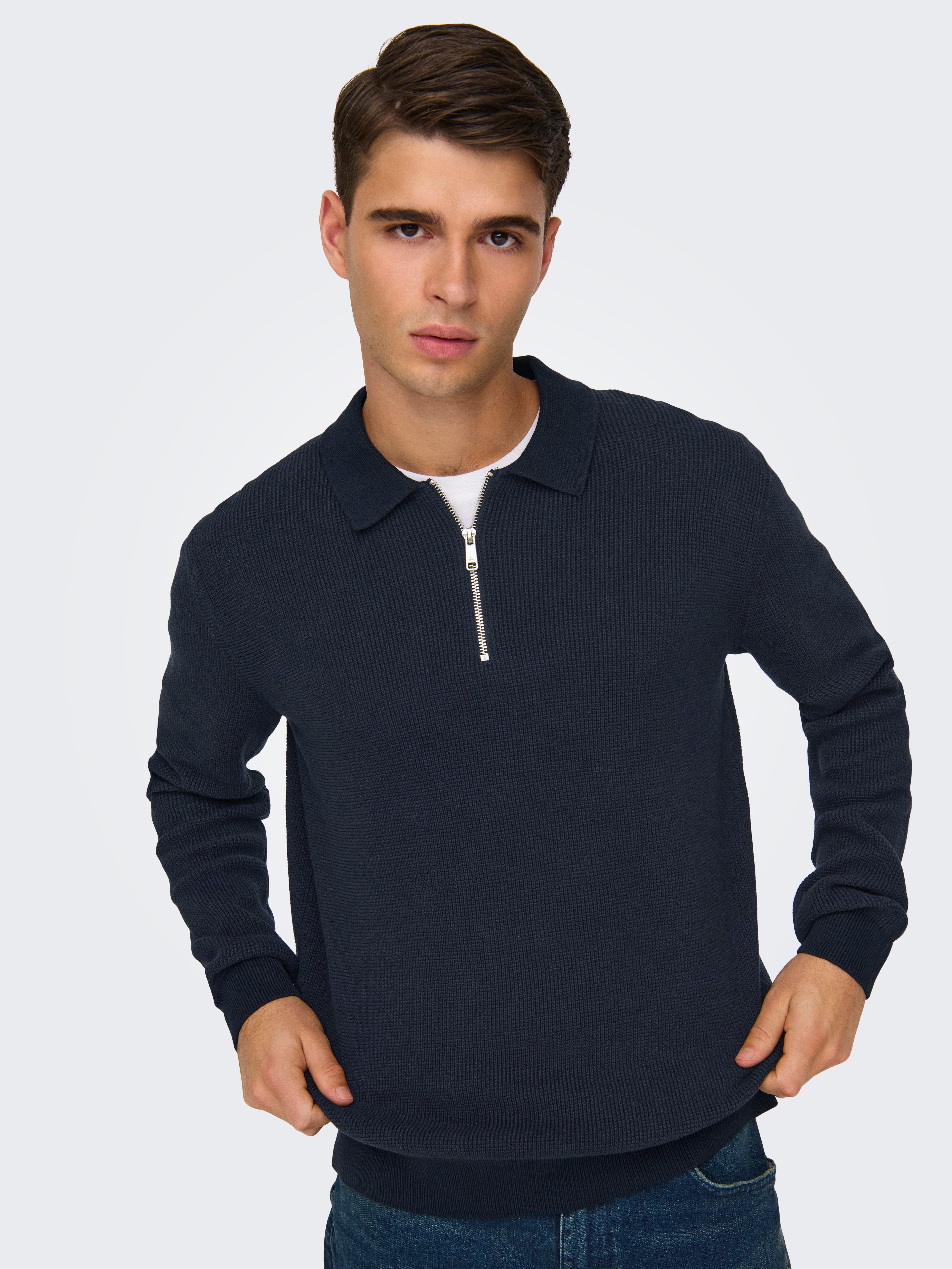 ONLY & SONS Trui met polokraag ONSMATTEO LS ZIP POLO