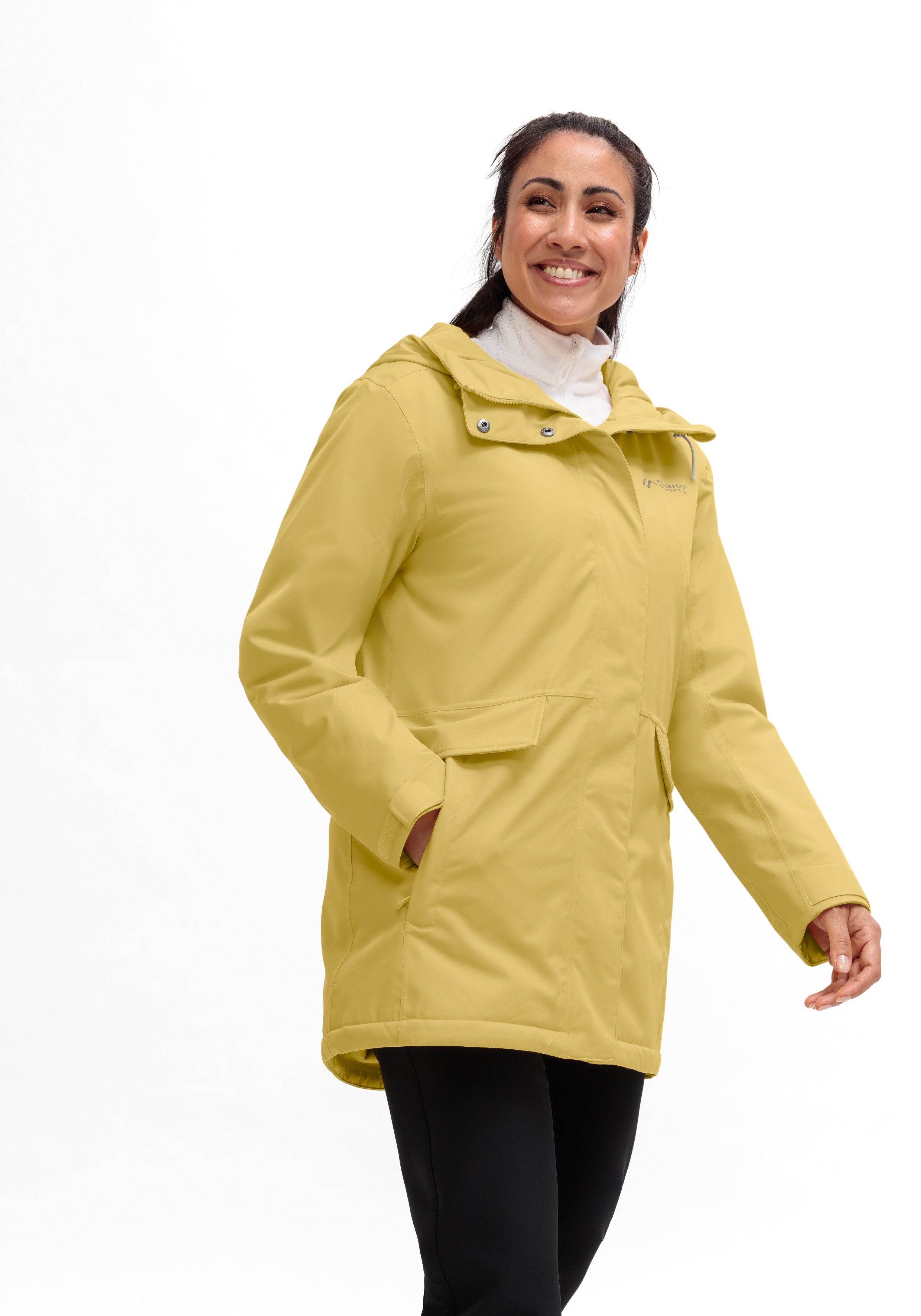 Maier Sports Functionele jas Lisbon Coat Dames Jas waterdicht losse pasvorm comfortabele snit