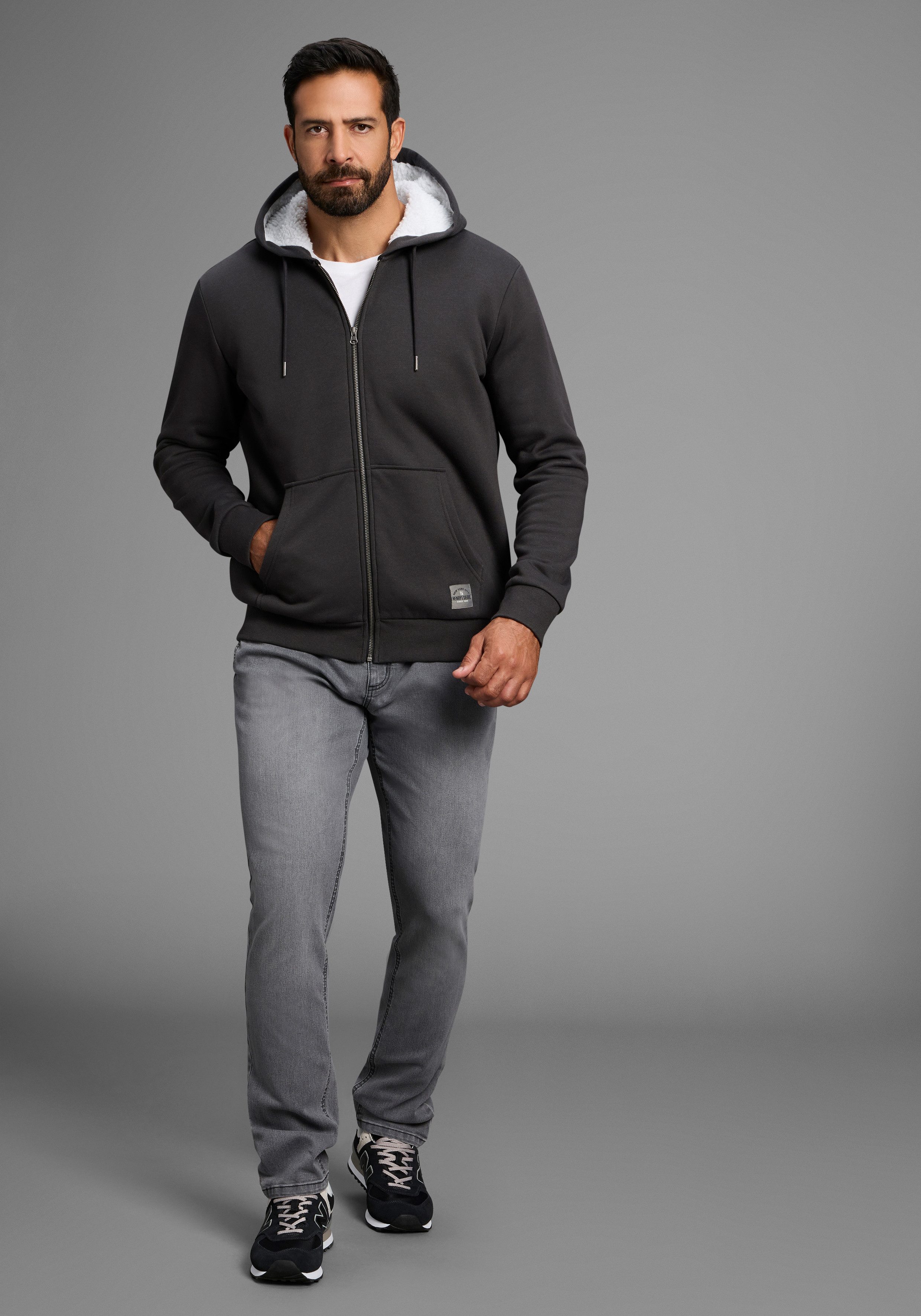 H.I.S Sweatvest met voering van imitatiebont - nieuwe collectie