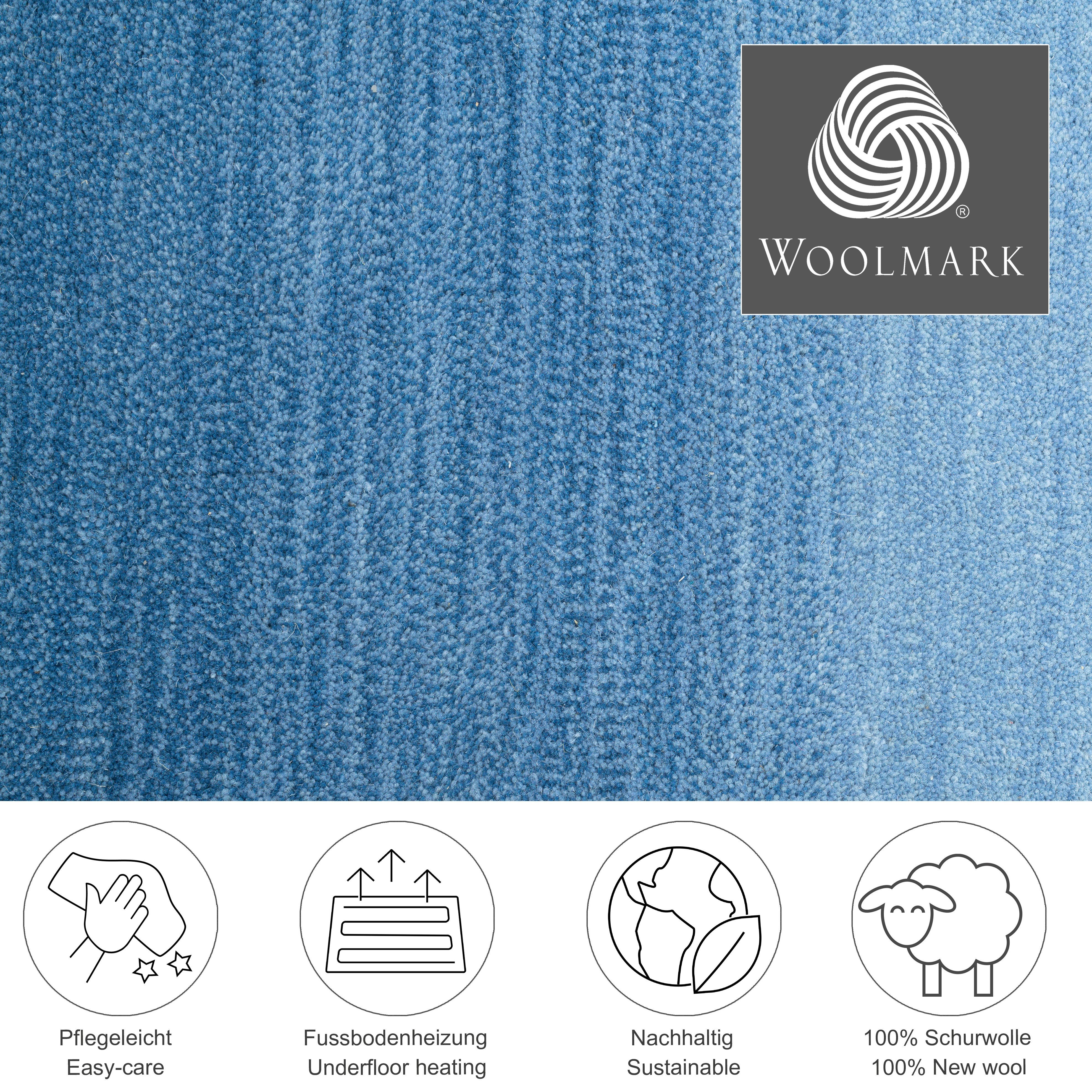 THEKO Wollen kleed Wool Comfort Handgeweven vloerkleed, zuivere wol, met de hand geweven, briljante kleuren, Scandinavisch