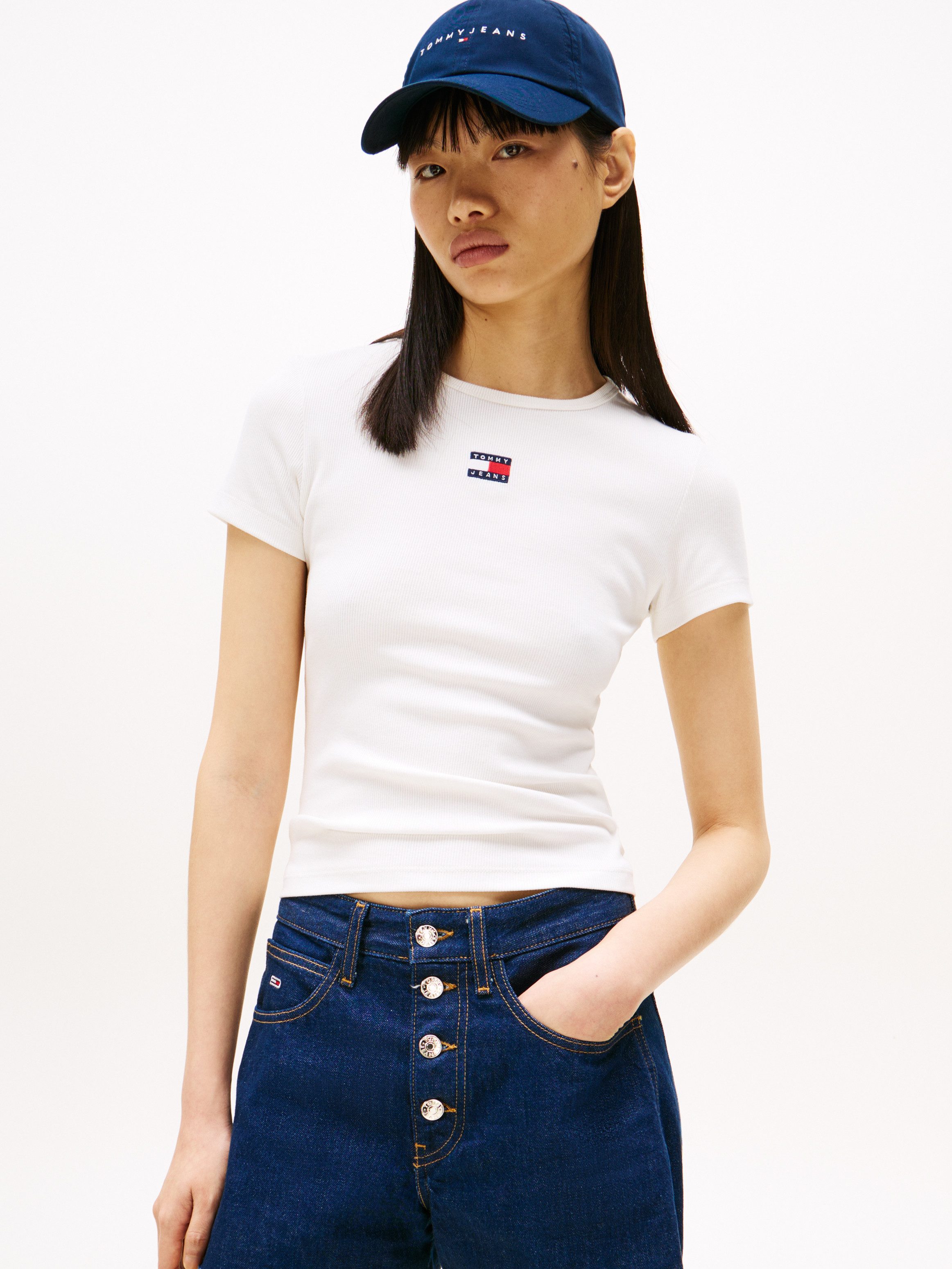 TOMMY JEANS T-shirt TJW SLIM BADGE RIB TEE