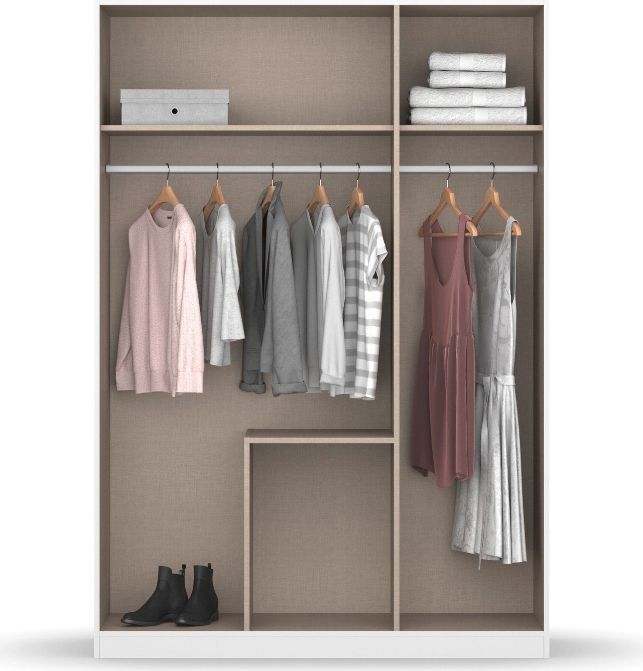 rauch Draaideurkast Marl met elegante chromen handgrepen en randen