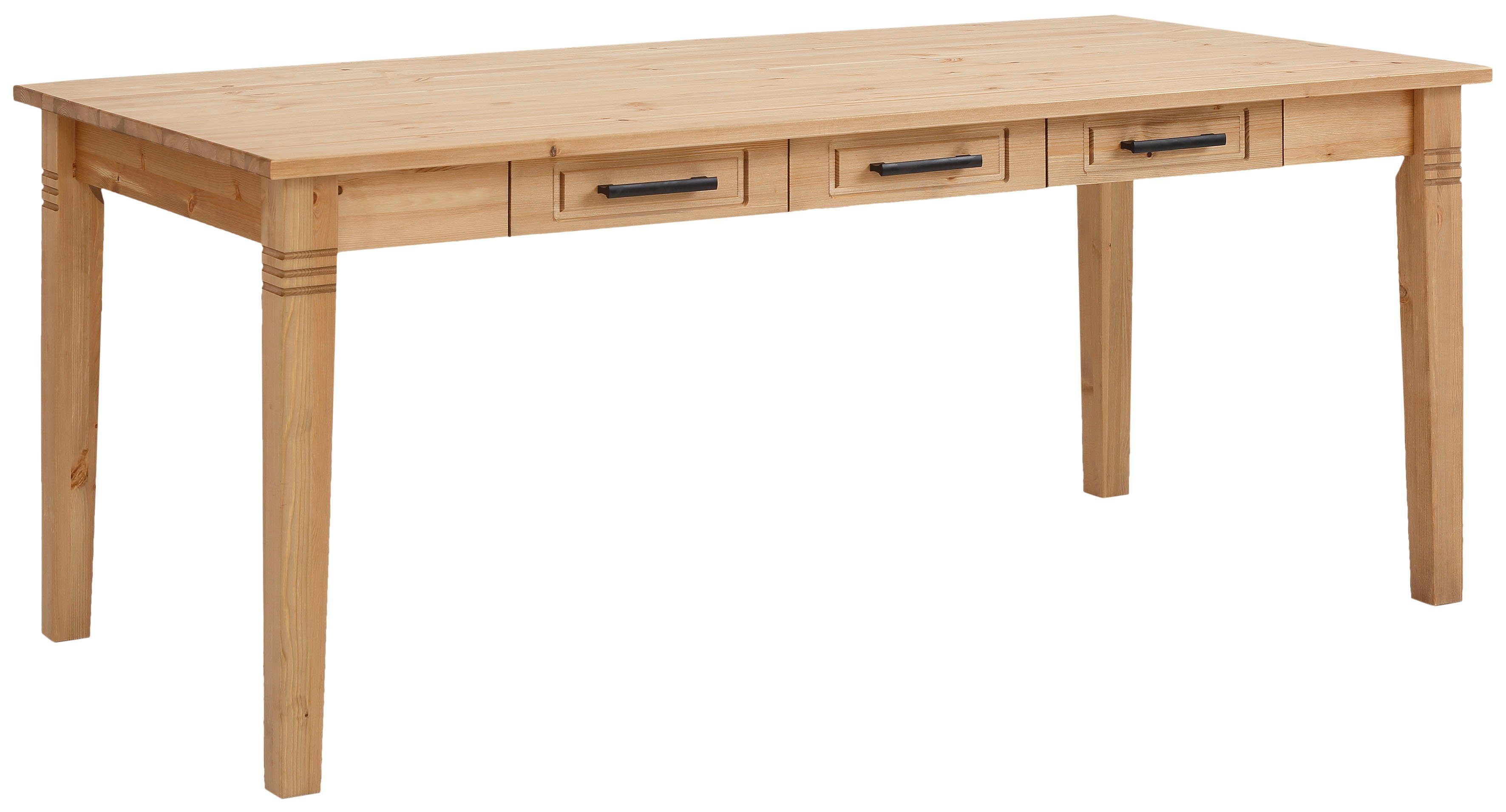Home affaire Eettafel Anabel gemaakt van massief grenen, 6 laden onder het tafelblad, breedte 180 cm