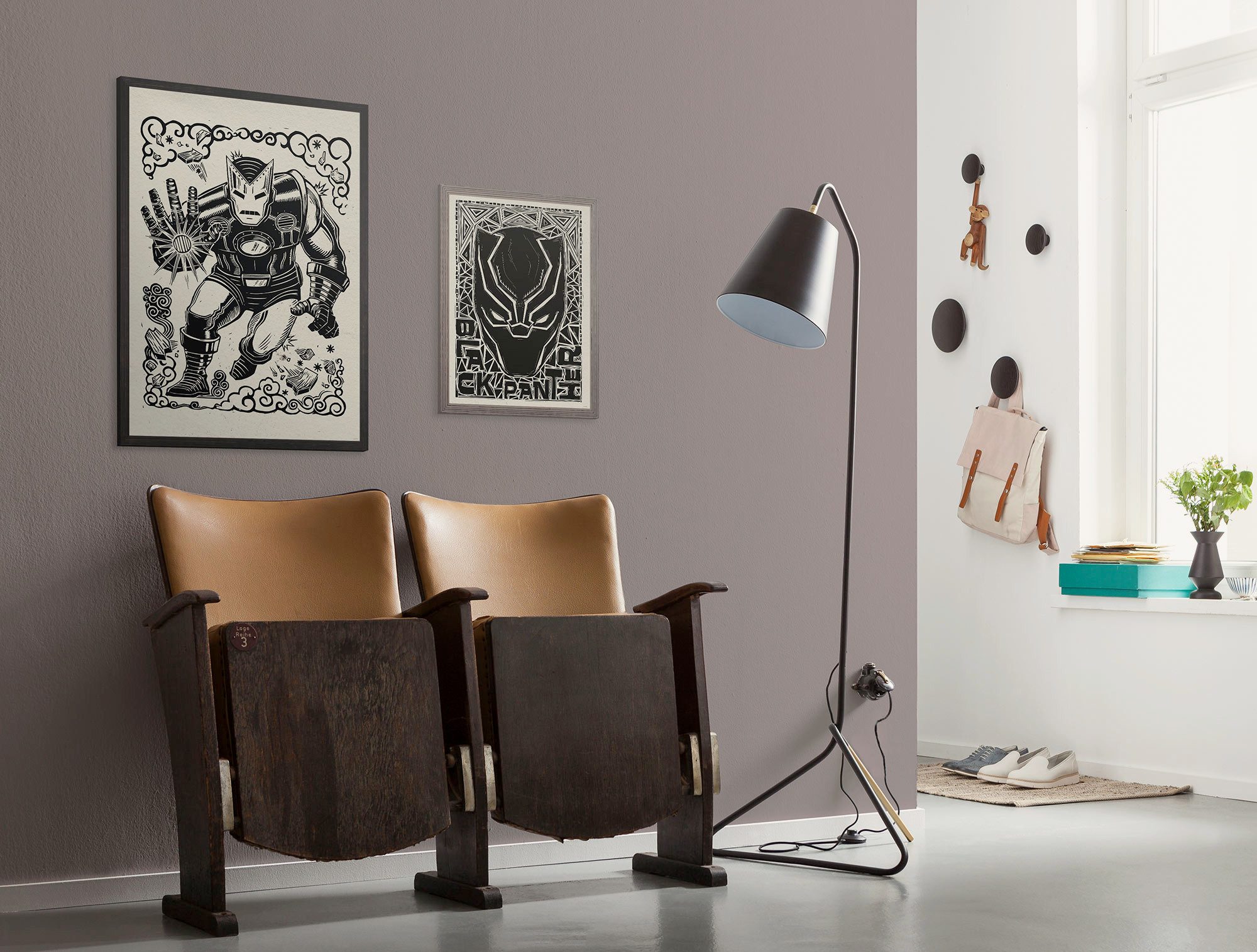 Komar Artprint Marvel Iron Man Lino-Cut 300 x 280 cm (breedte x hoogte) - behang, vlies, woonkamer, slaapkamer (1 stuk)