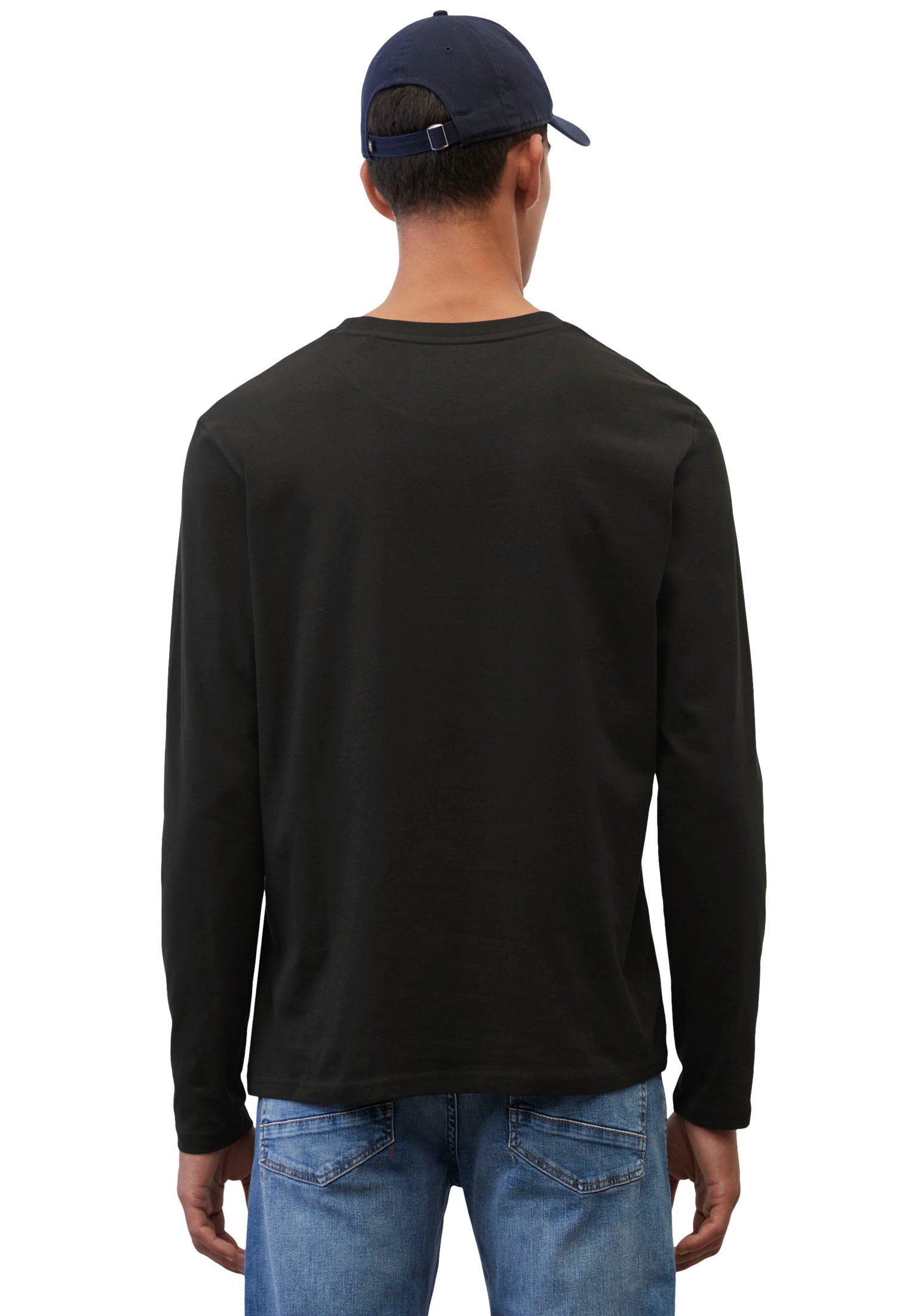 Marc O'Polo Shirt met lange mouwen met subtiele logo-print aan de voorkant