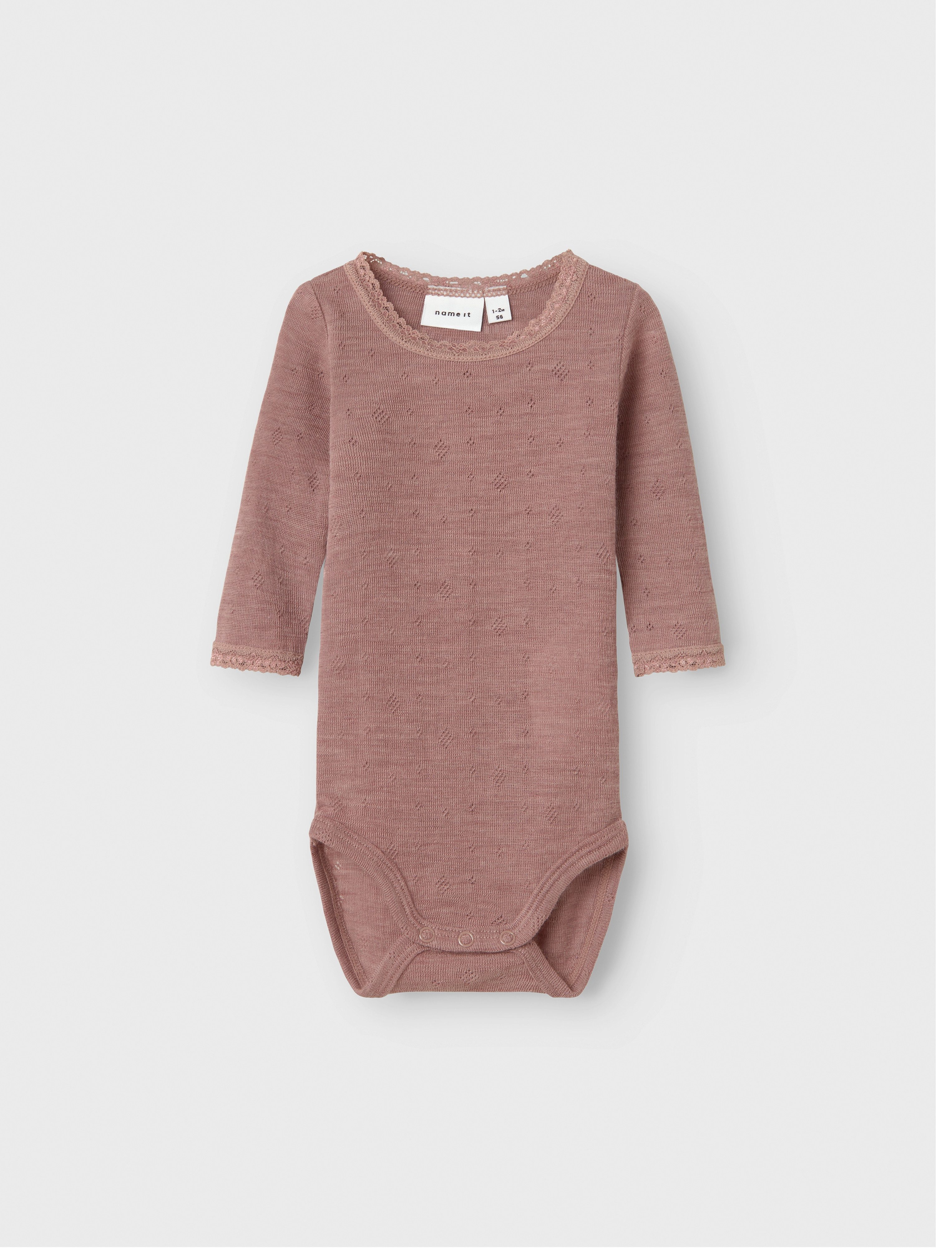 Name It Body met lange mouwen NBFWANG WOOL NEEDLE LS BODY SOLID NOOS