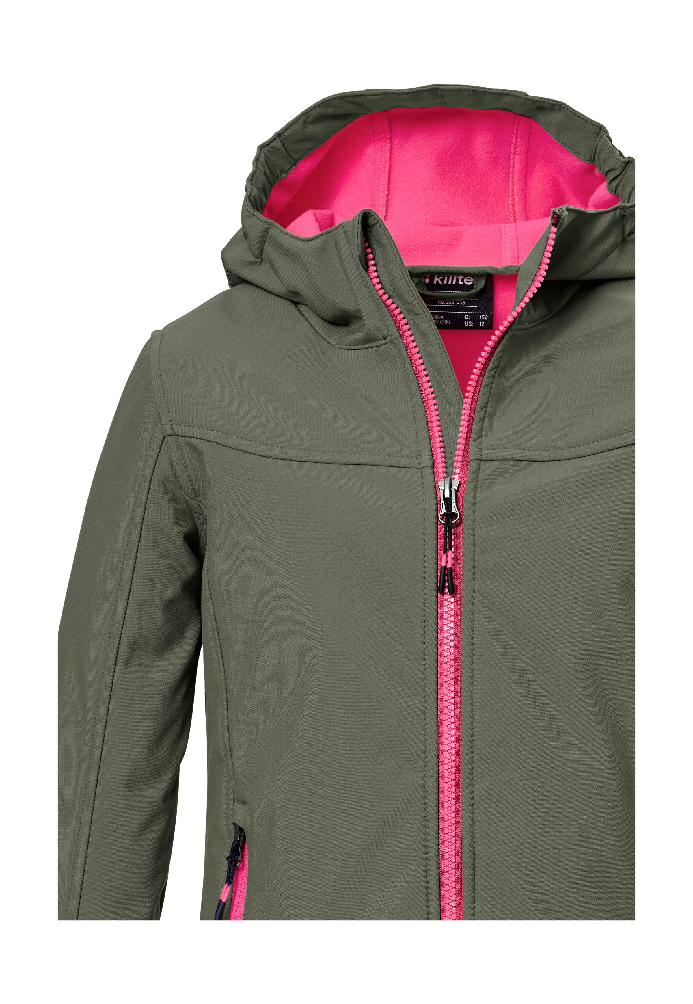 Killtec Softshell-jack KOW 349 GRLS SFTSHLL JCKT Waterdichte meisjes-softshelljack met capuchon, ademend, warm