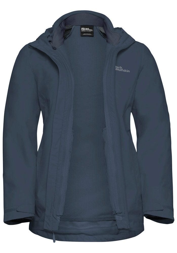 Jack Wolfskin Functioneel 3-in-1-jack MOONRISE 3IN1 JKT W met waterafstotende ritsen