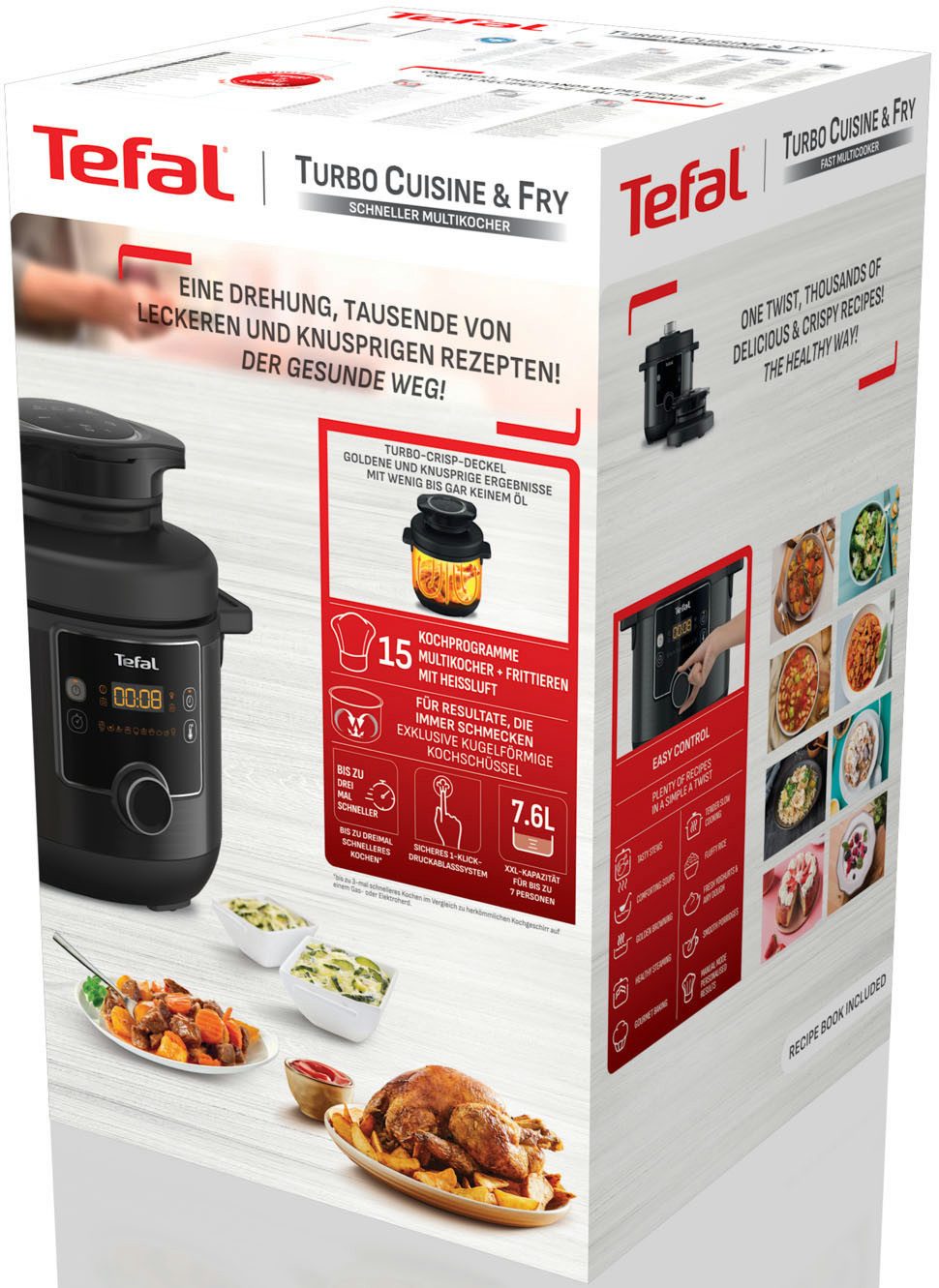 Tefal Multi-cooker CY7788 Turbo Cuisine & Fry Snelkookfunctie, 10 aut. kookprogramma's, 4 extra Crisp programma’s