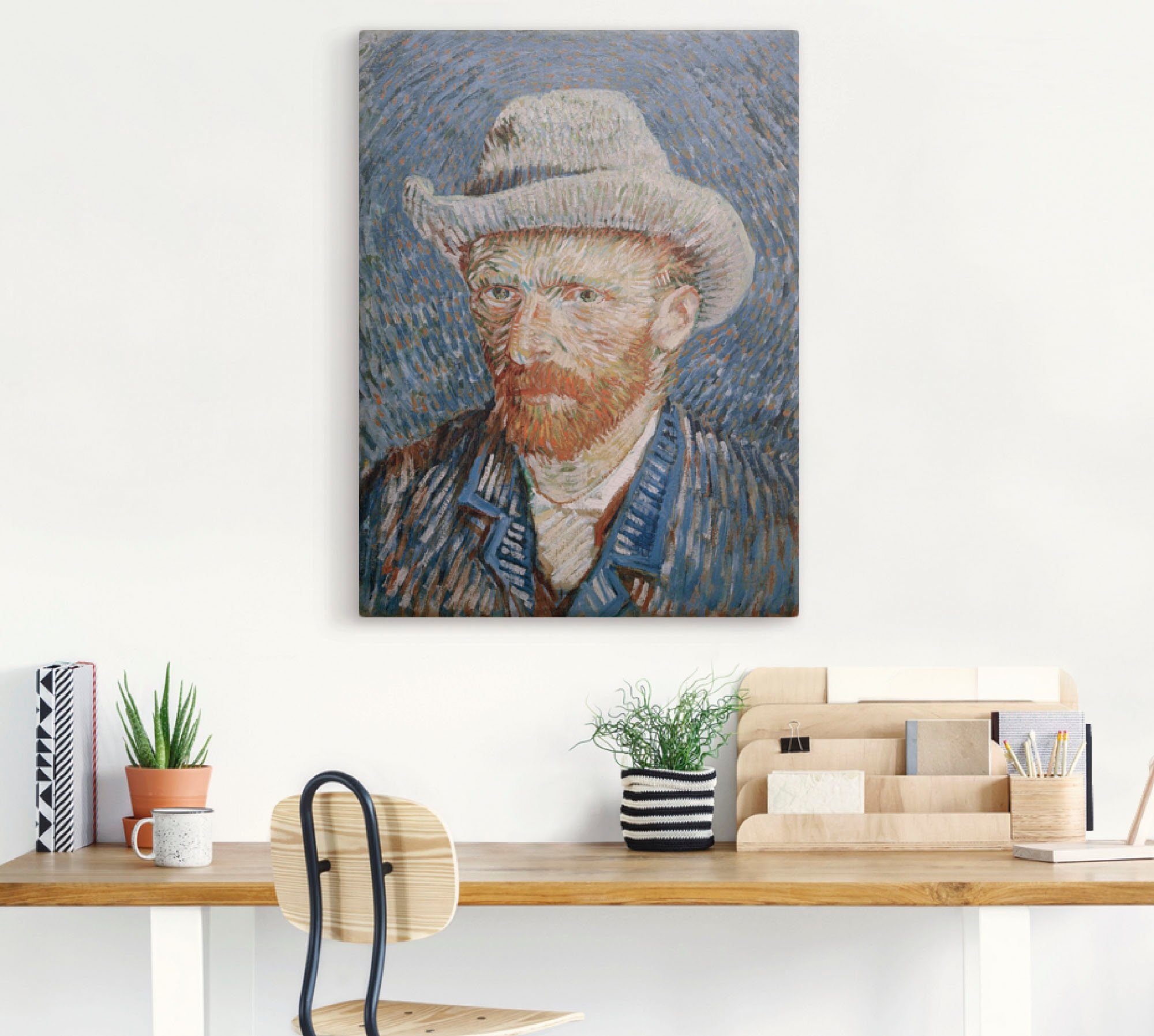 Artland Artprint Zelfportret met grijze vilthoed. 1887 als artprint op linnen, poster in verschillende formaten maten