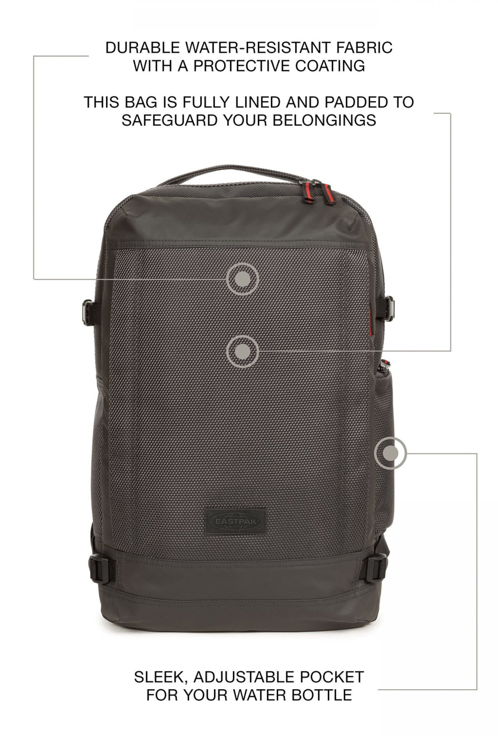 Eastpak Laptoprugzak TECUM M bevat gerecycled materiaal (global recycled standard)