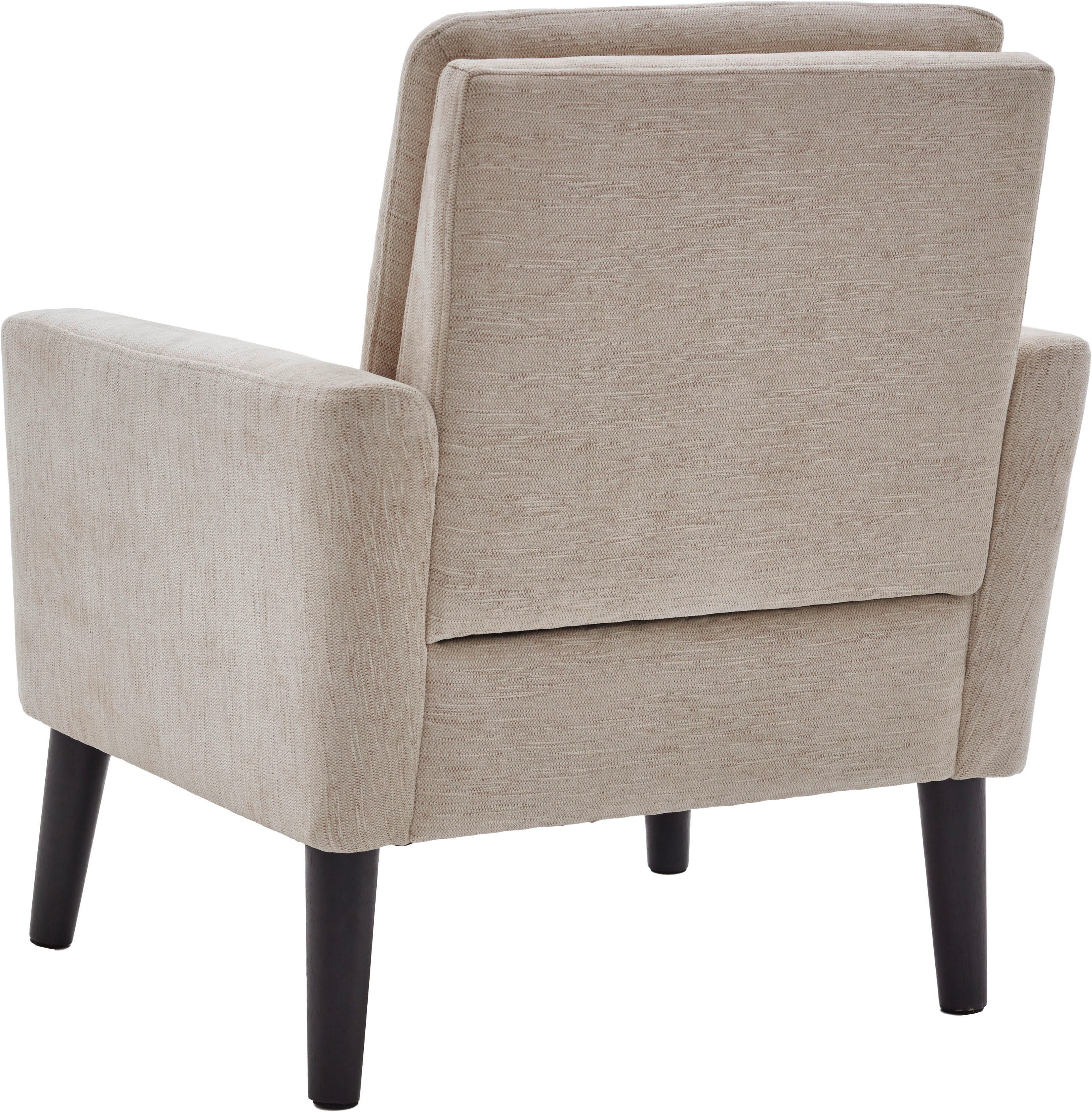 ATLANTIC home collection Fauteuil Kimmy met chenillebekleding, vrij plaatsbaar, hoog zitcomfort