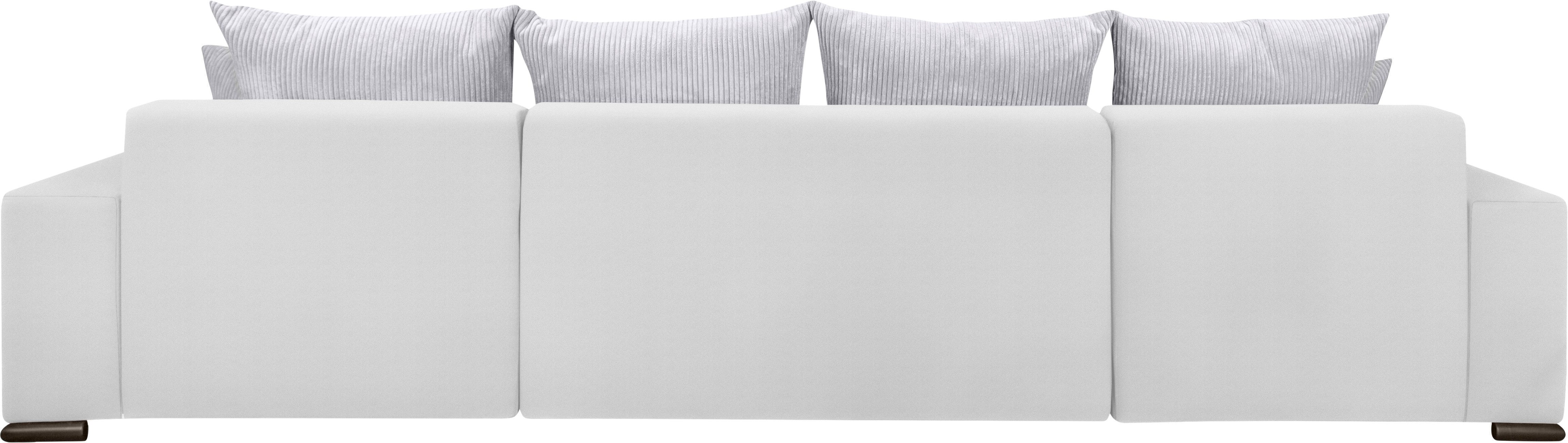 COLLECTION AB Zithoek XL-Josy U-vorm, breedte 313 cm, cord-/mix incl. bedfunctie, bedlade, met 4 gelijk grote rugkussens