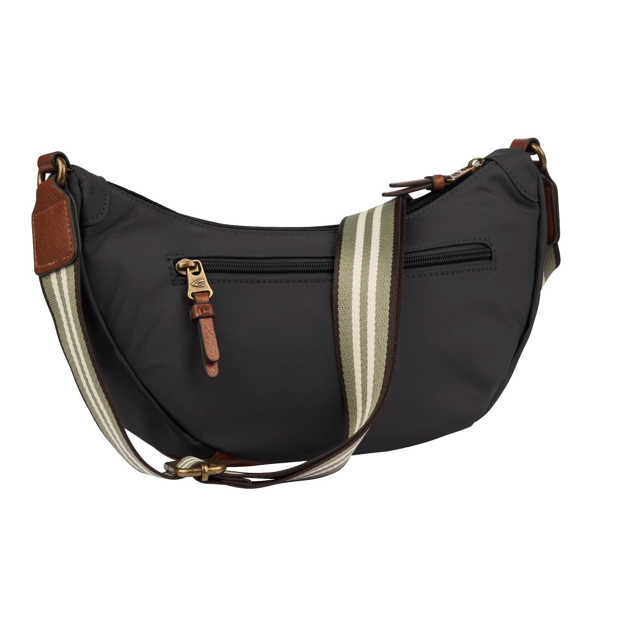 camel active Handtas Bari van hoogwaardig mat nylon met gestreept geweven band