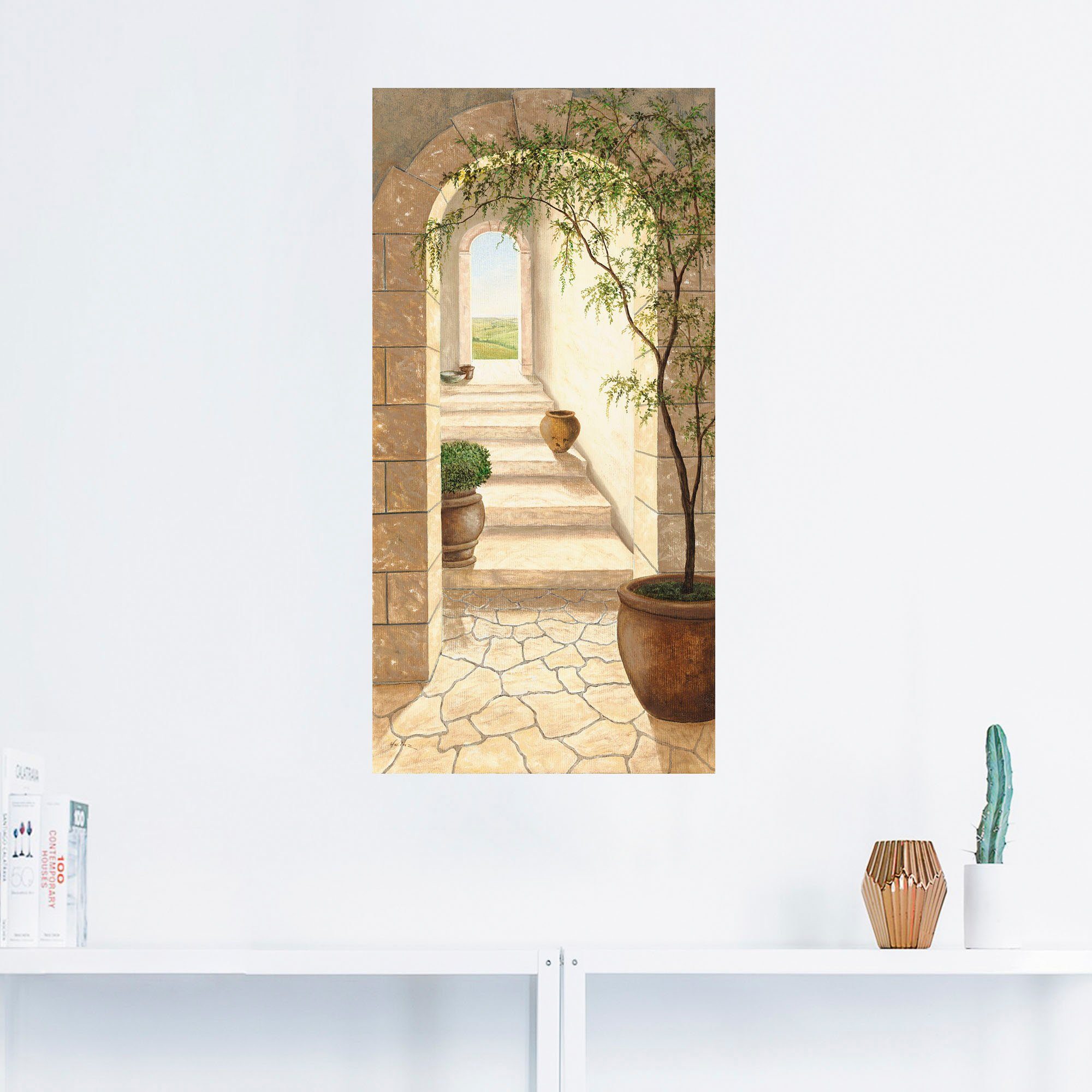 Artland Artprint Toscaanse doorgang als artprint van aluminium, artprint voor buiten, artprint op linnen, poster, muursticker