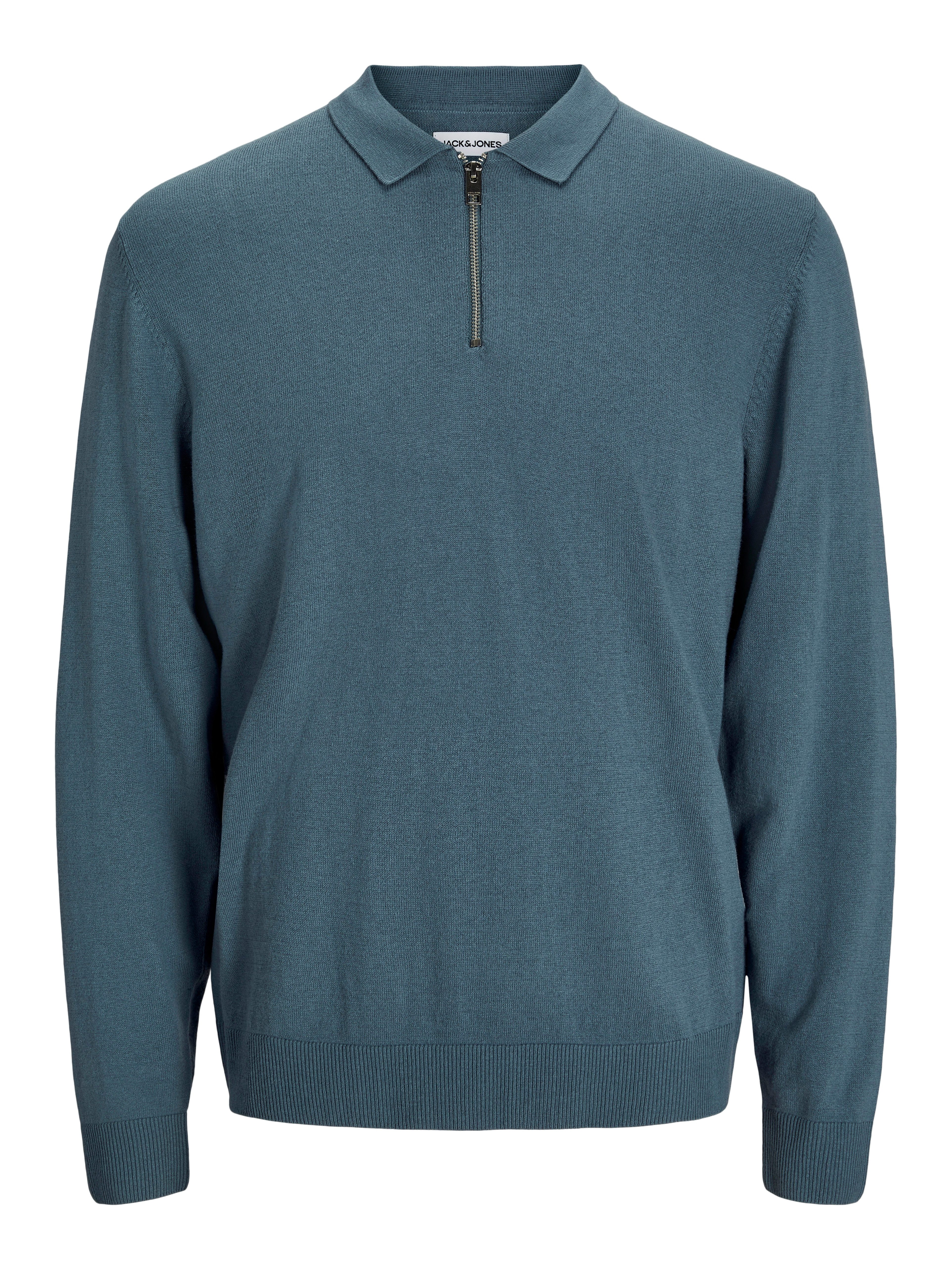Jack & Jones Trui met polokraag JJEEMIL KNIT POLO HALF ZIP LS NOOS