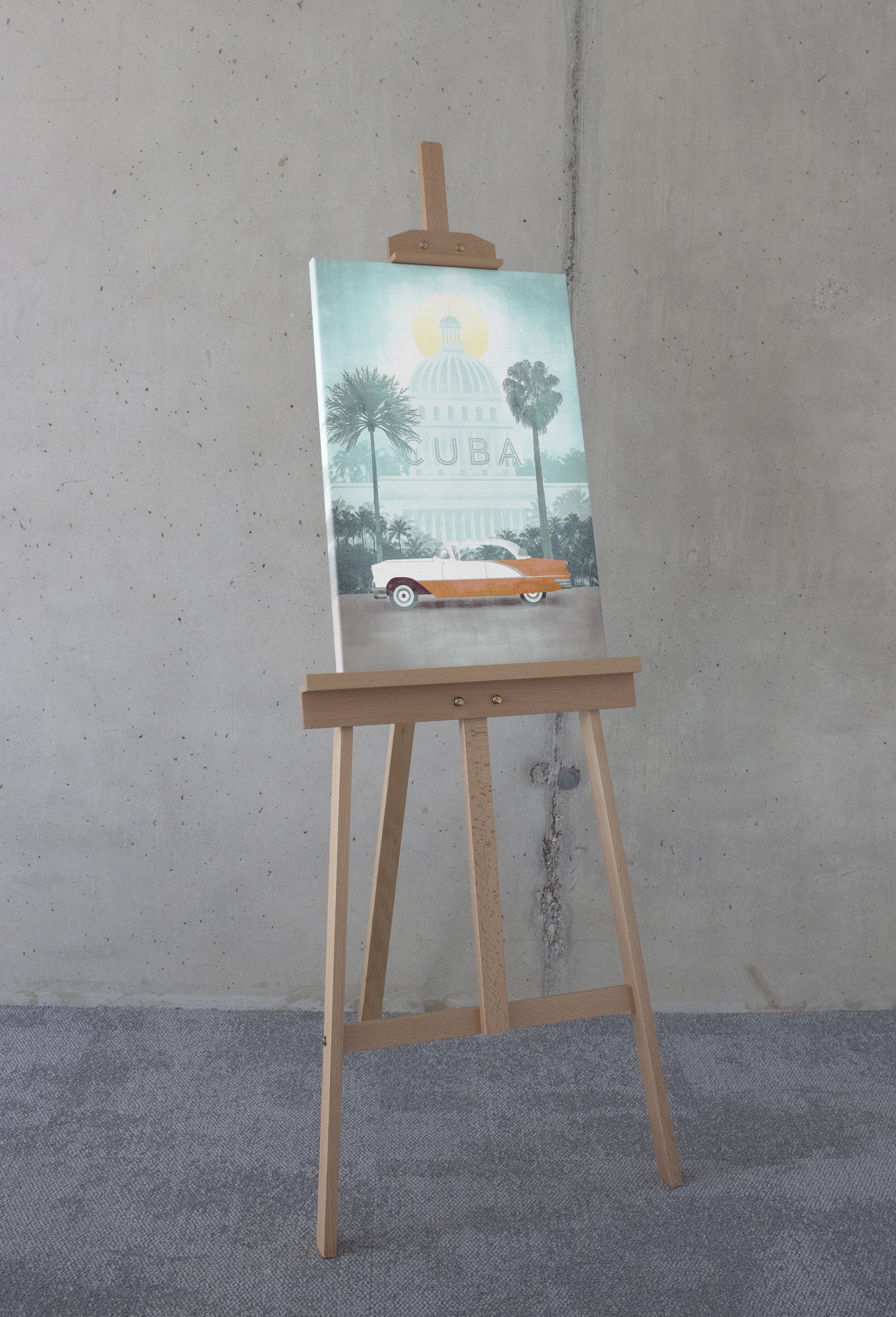 Komar Artprint op linnen Vintage Travel Cuba - Afmeting 40 x 60 cm (1 stuk)