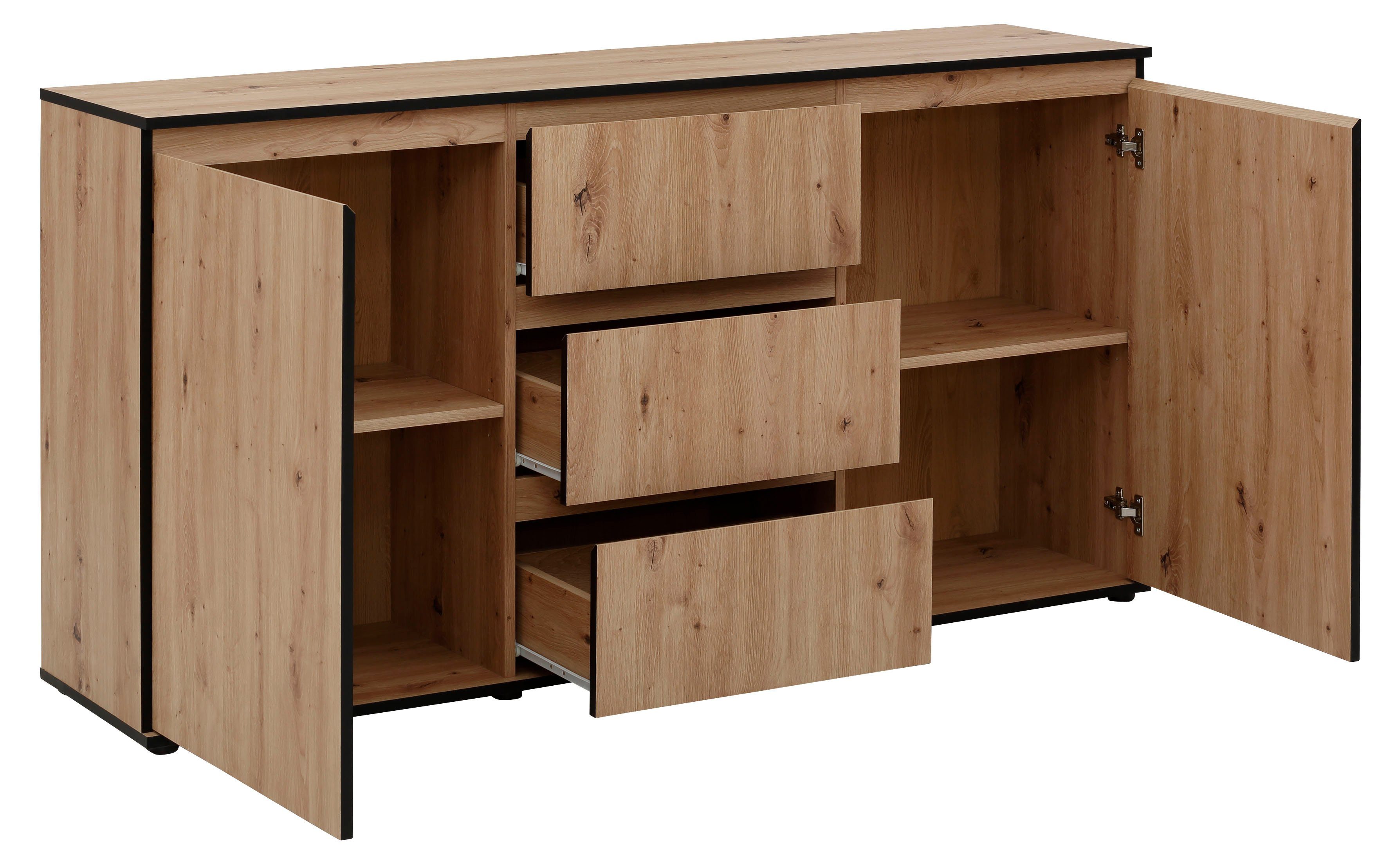 HELA Dressoir Ariana met schuinverwerkte verzonken grepen, breedte 160 cm