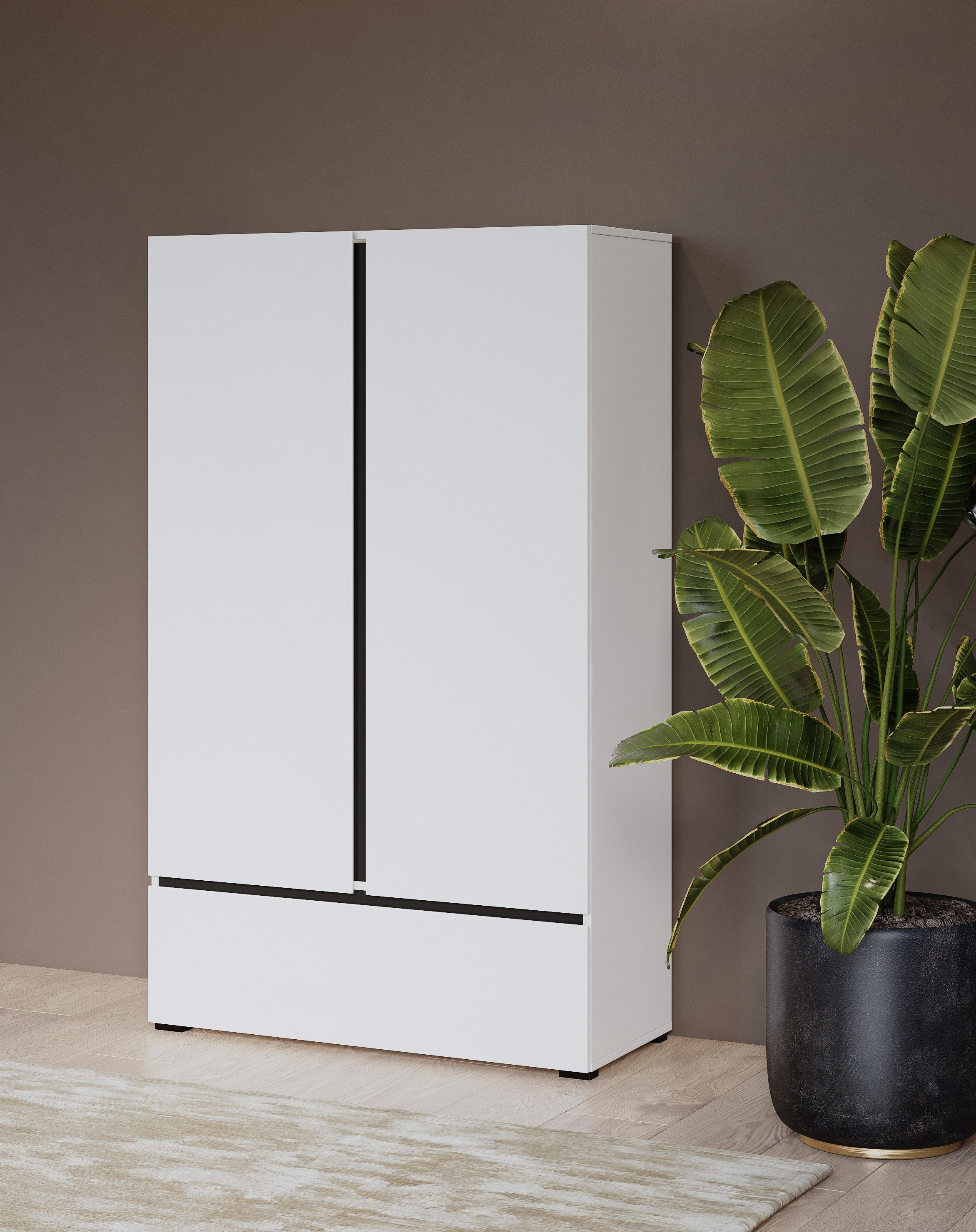 INOSIGN Waskast Cross, moderne greeploze kledingkast Multifunctionele kast, draaideurkast met 1 lade, 3 kleuren beschikbaar