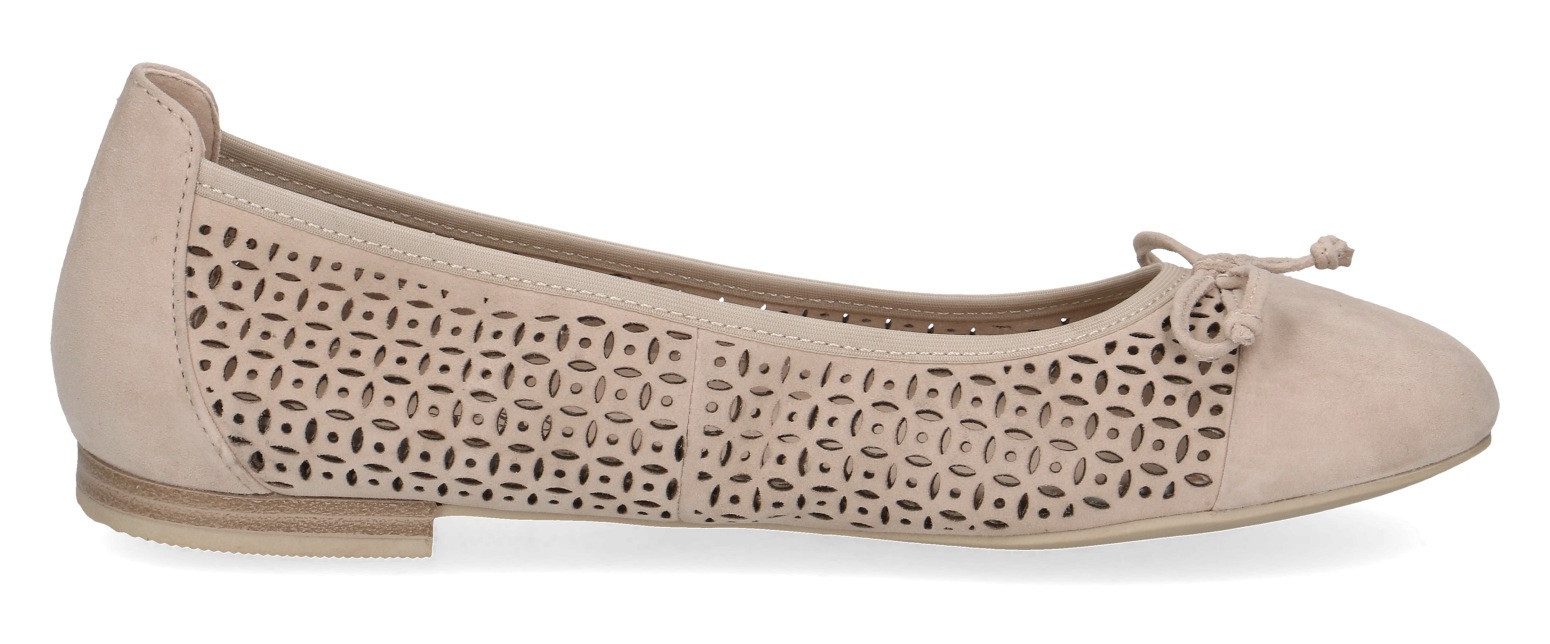 Caprice Ballerina's , blokhak, business schoen, comfortabele schoen met subtiele sierstrik