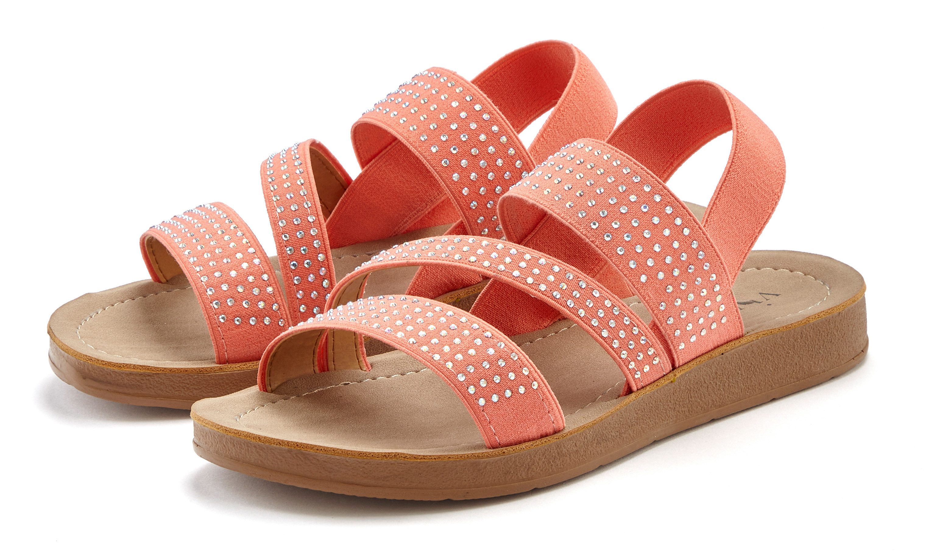 Vivance Sandalen Mule, sandaal, open schoen, pantoffel, zomerschoen dames sportieve sandalen maat 42 oranje