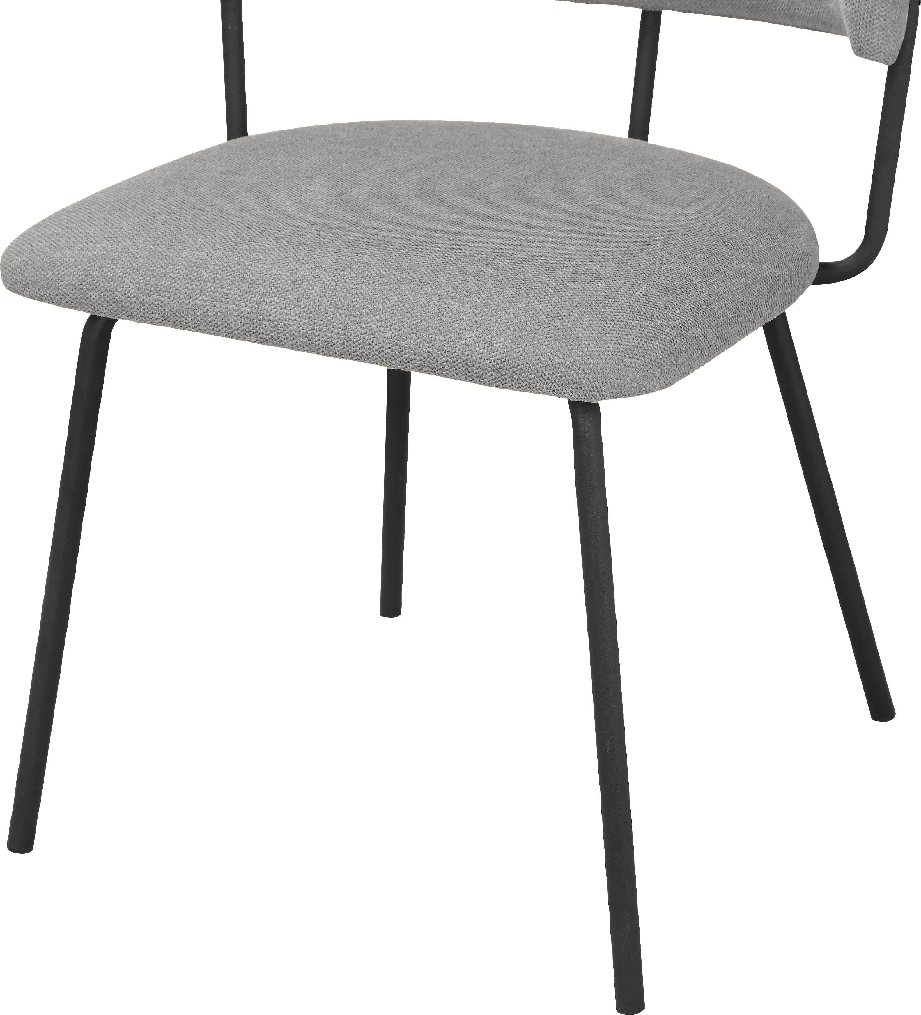 INOSIGN Eetkamerstoel Taous Zitting en rugleuning met bekleding, met onderstel van metaal, zithoogte 48 cm (2 stuks)