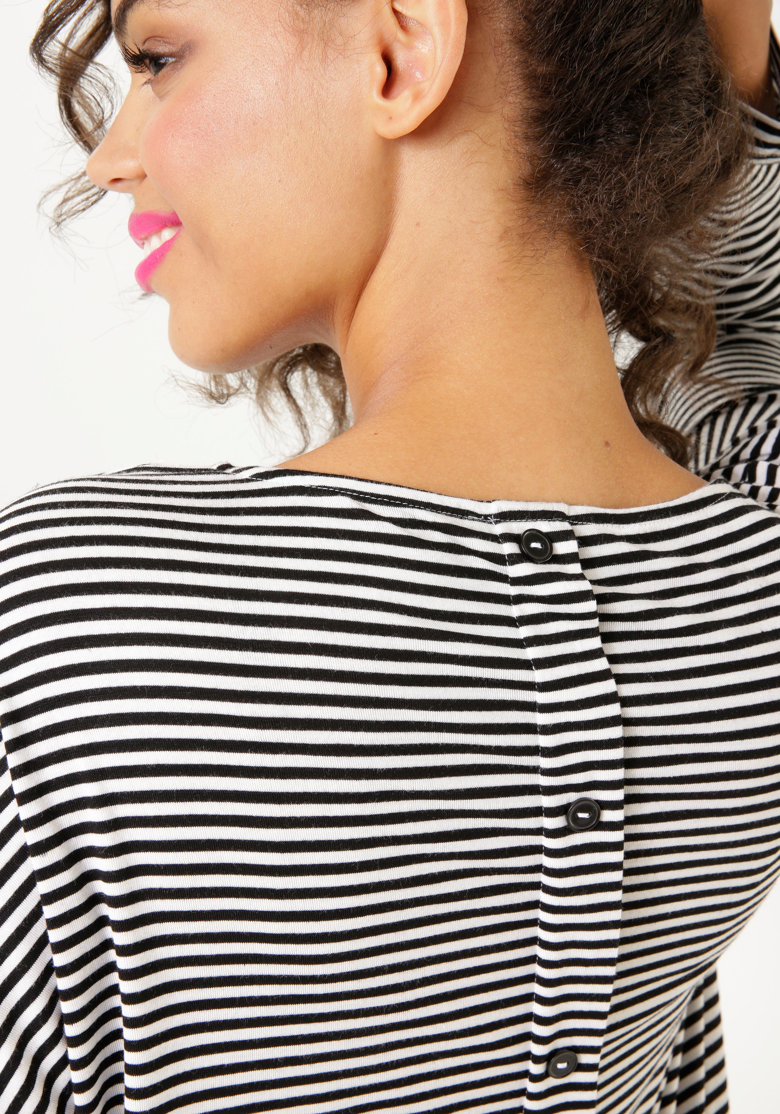 Aniston CASUAL Shirt met lange mouwen het highlight: de sierknoopsluiting op de rug nieuwe collectie