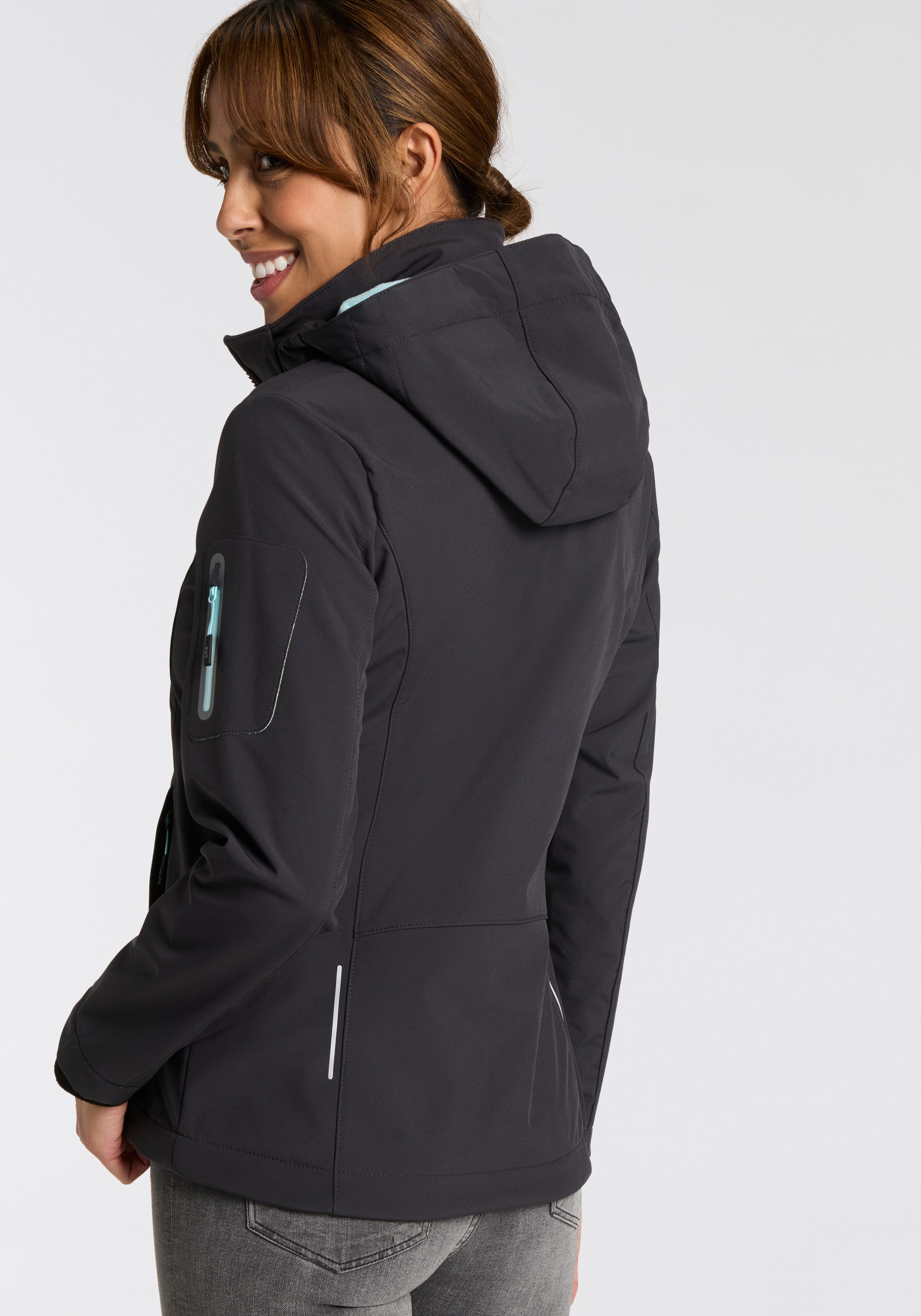 CMP Softshell-jack WOMAN JACKET ZIP HOOD Warmte- & wind- & waterafstotend (1 stuk)