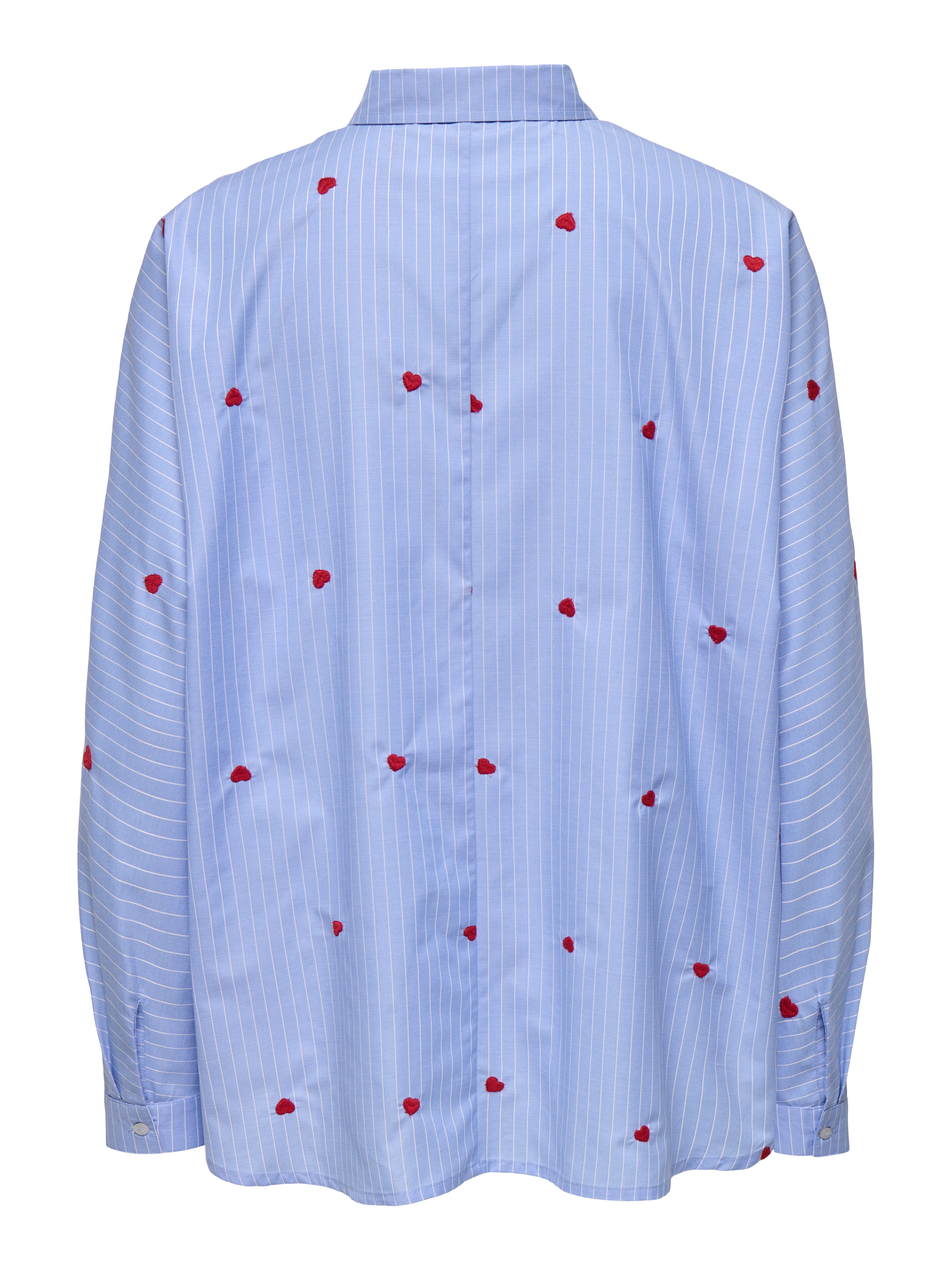 Only Overhemdblouse ONLNEW LINA GRACE LS STRIPE EMB SHIRT