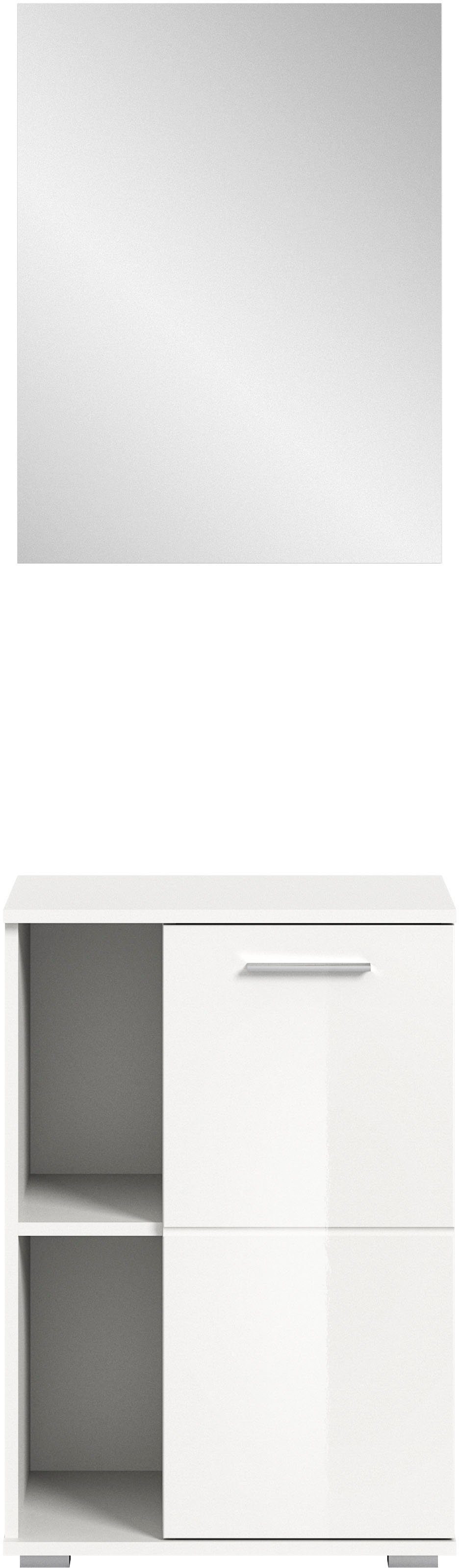 INOSIGN Halmeubelset Valge, Breedte 55 cm, 2-delig Set, bestaande uit: Schoenenkast en Spiegel (2-delig)