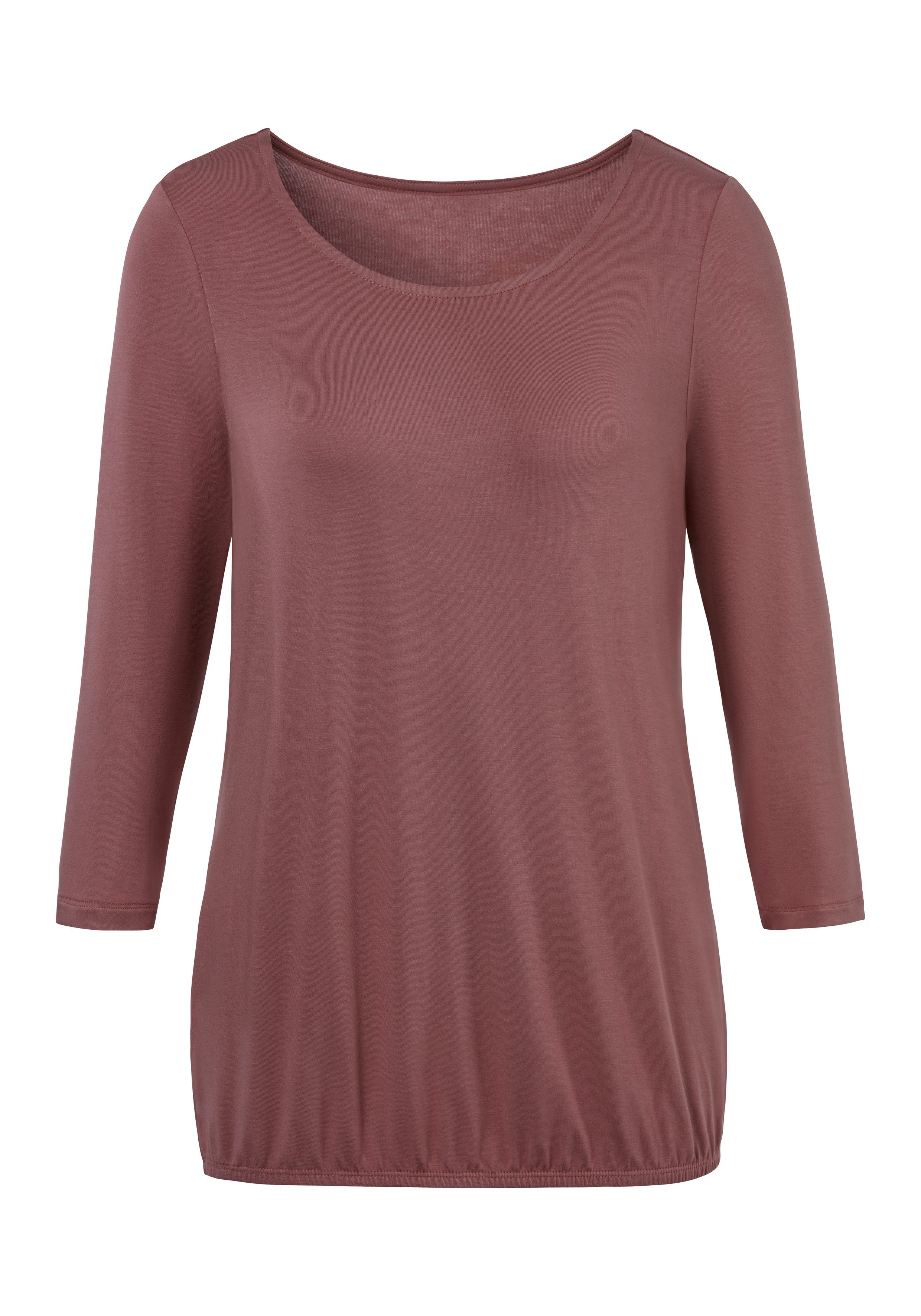 Vivance Shirt met 3/4-mouwen met elastische zoomrand (Set van 2)