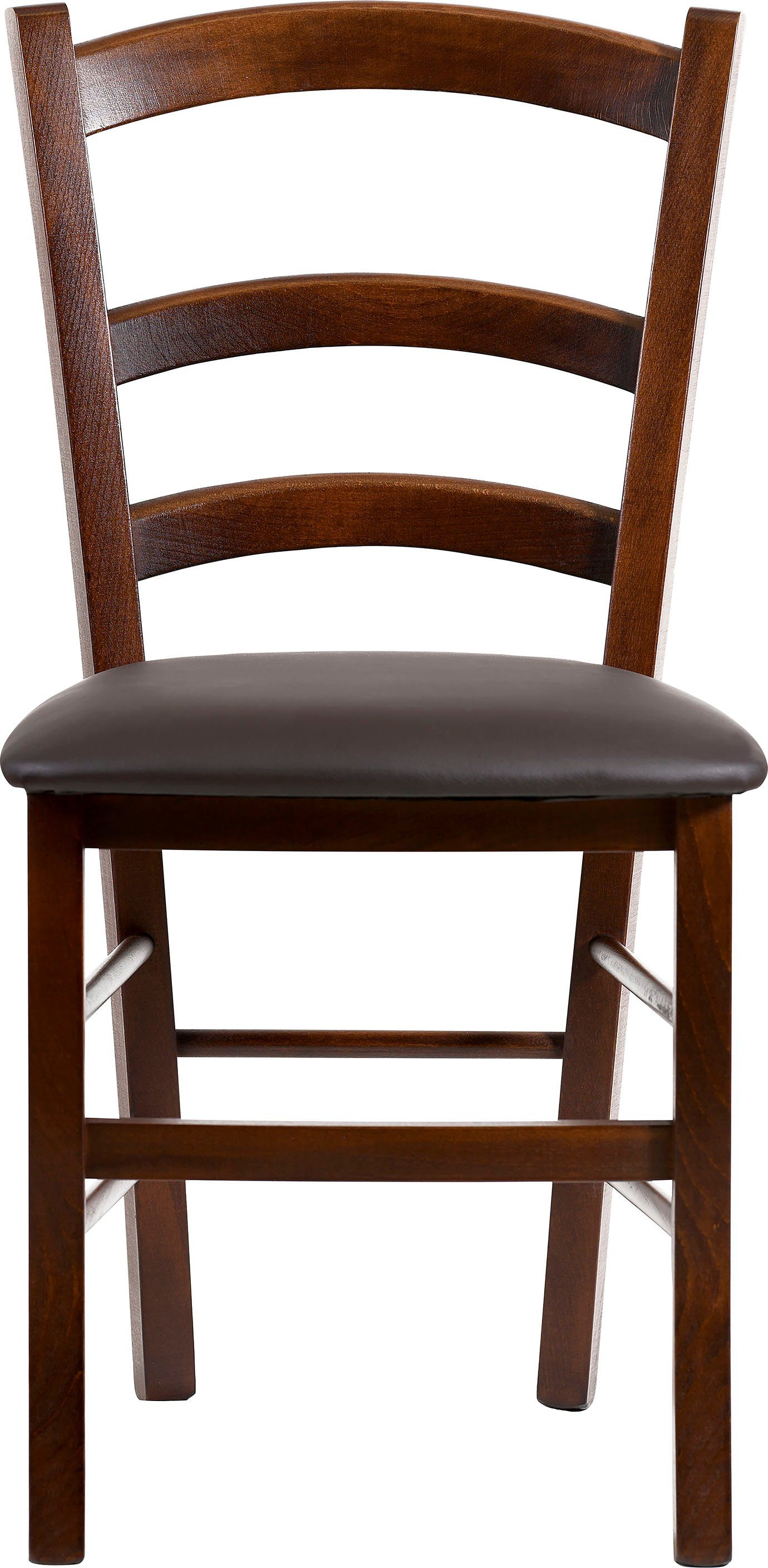 Home affaire Eetkamerstoel Super Paesana Massief beukenhout overtrokken met kunstleer (set, 2 stuks)