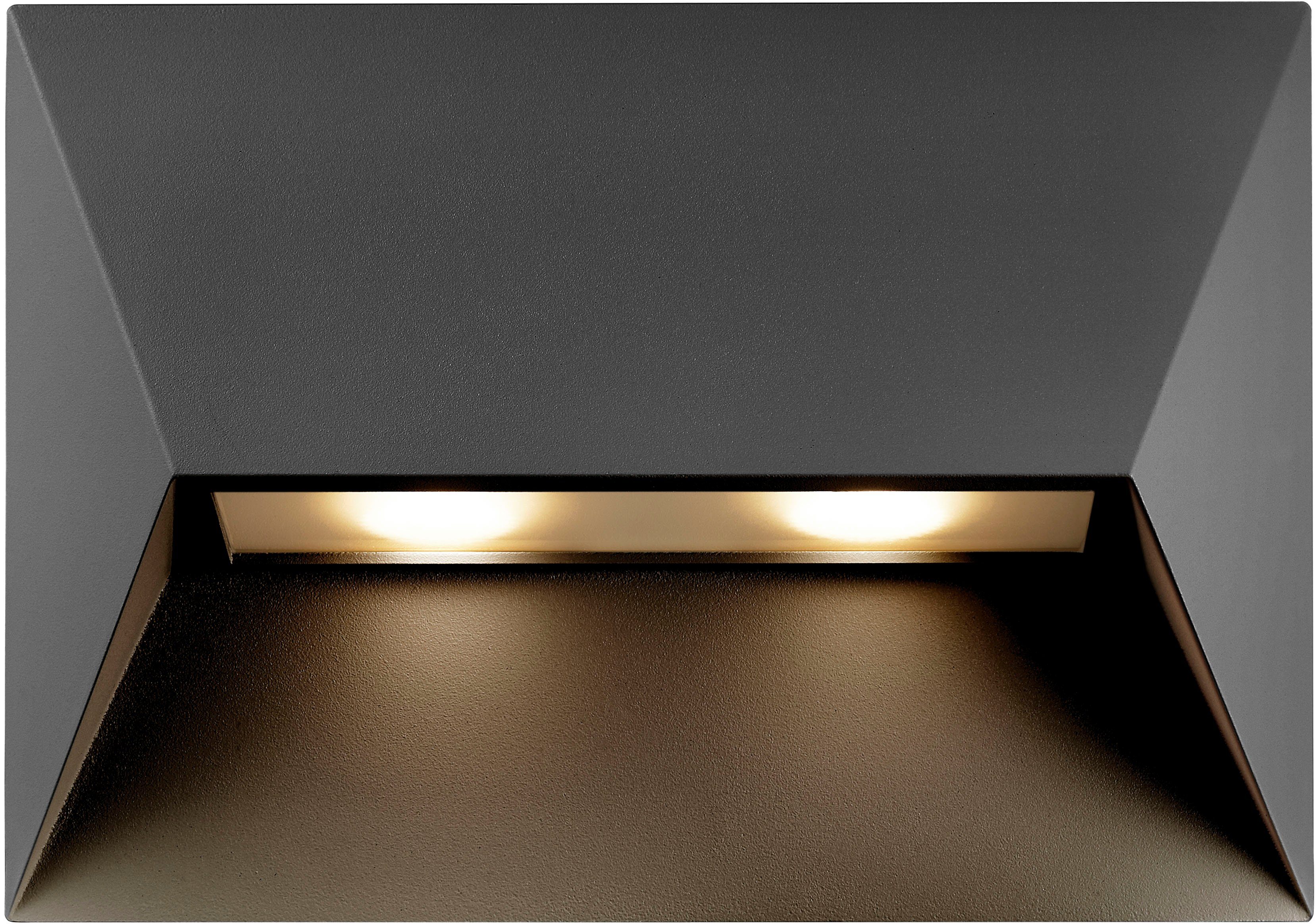Nordlux Wandlamp voor buiten Pontio Architectonisch ontwerp, verwisselbare gloeilamp, stabiele metalen behuizing (1 stuk)