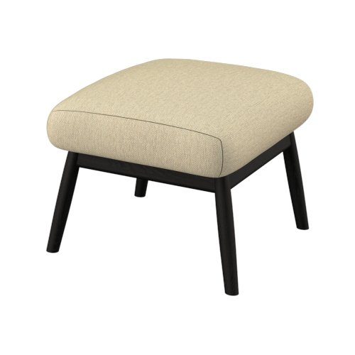 FLEXLUX Hocker Padova Voetenbank/poef voor oorfauteuil, zwarte poten hockers bruin