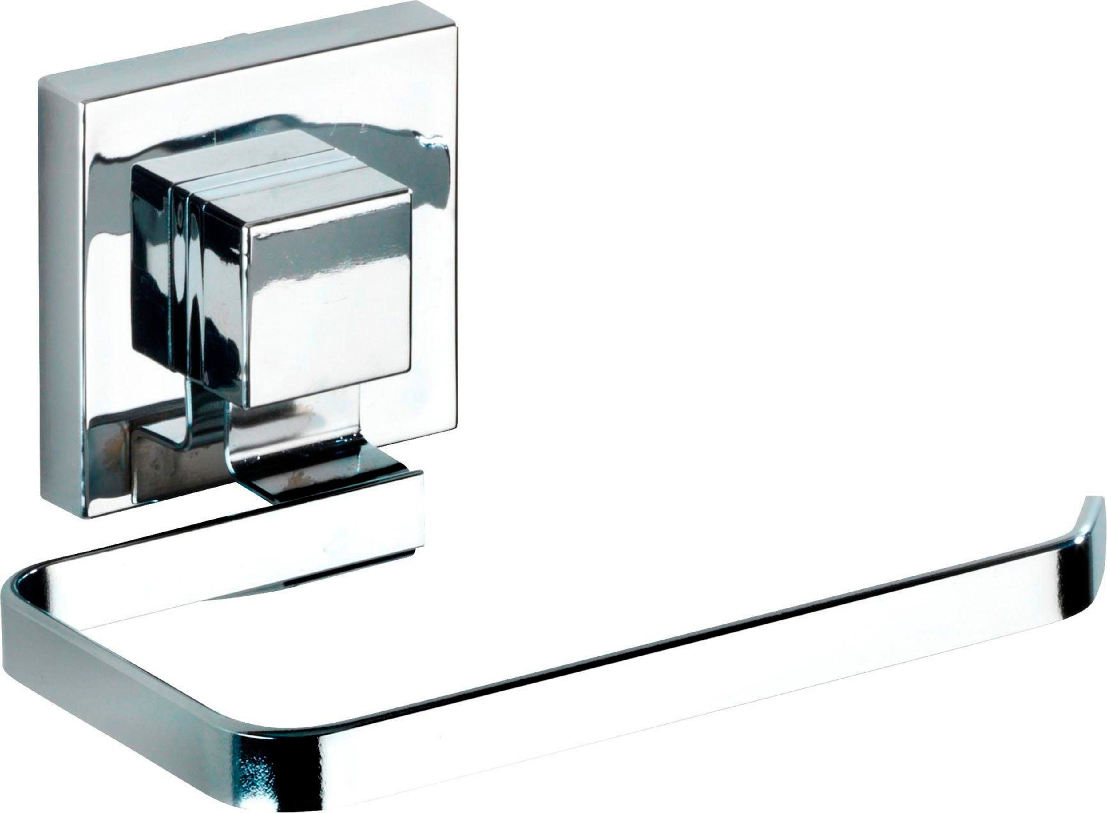 WENKO Toiletrolhouder Quadro Vacuum-Loc wc-accessoires zilver(kleur)