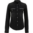 ltb blouse met lange mouwen lucinda met opgestikte borstzakken en met aansluitende pasvorm zwart