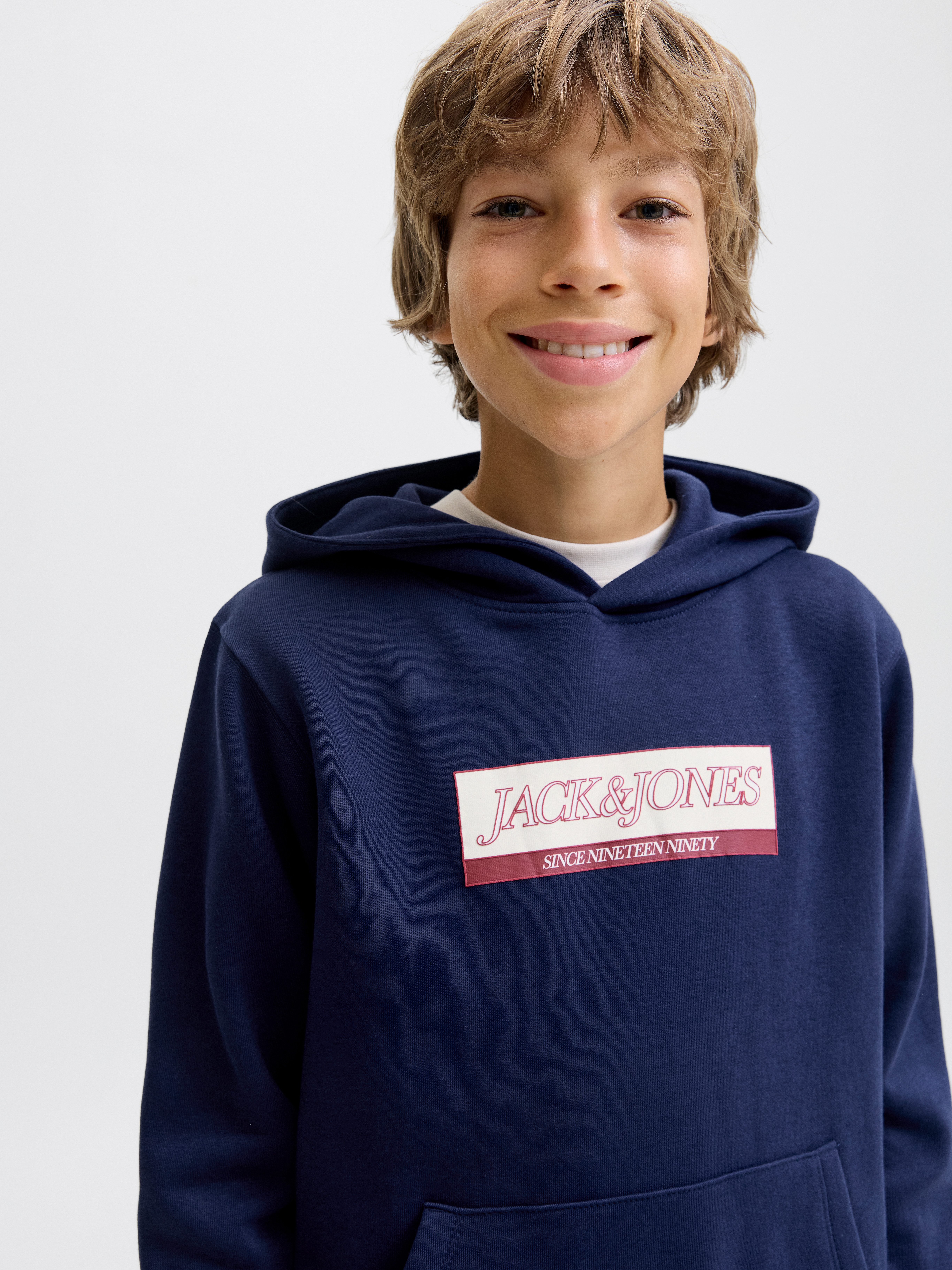 Jack & Jones Junior Hoodie JORINWOOD BLOCK BRANDING SWEAT NOOS JNR