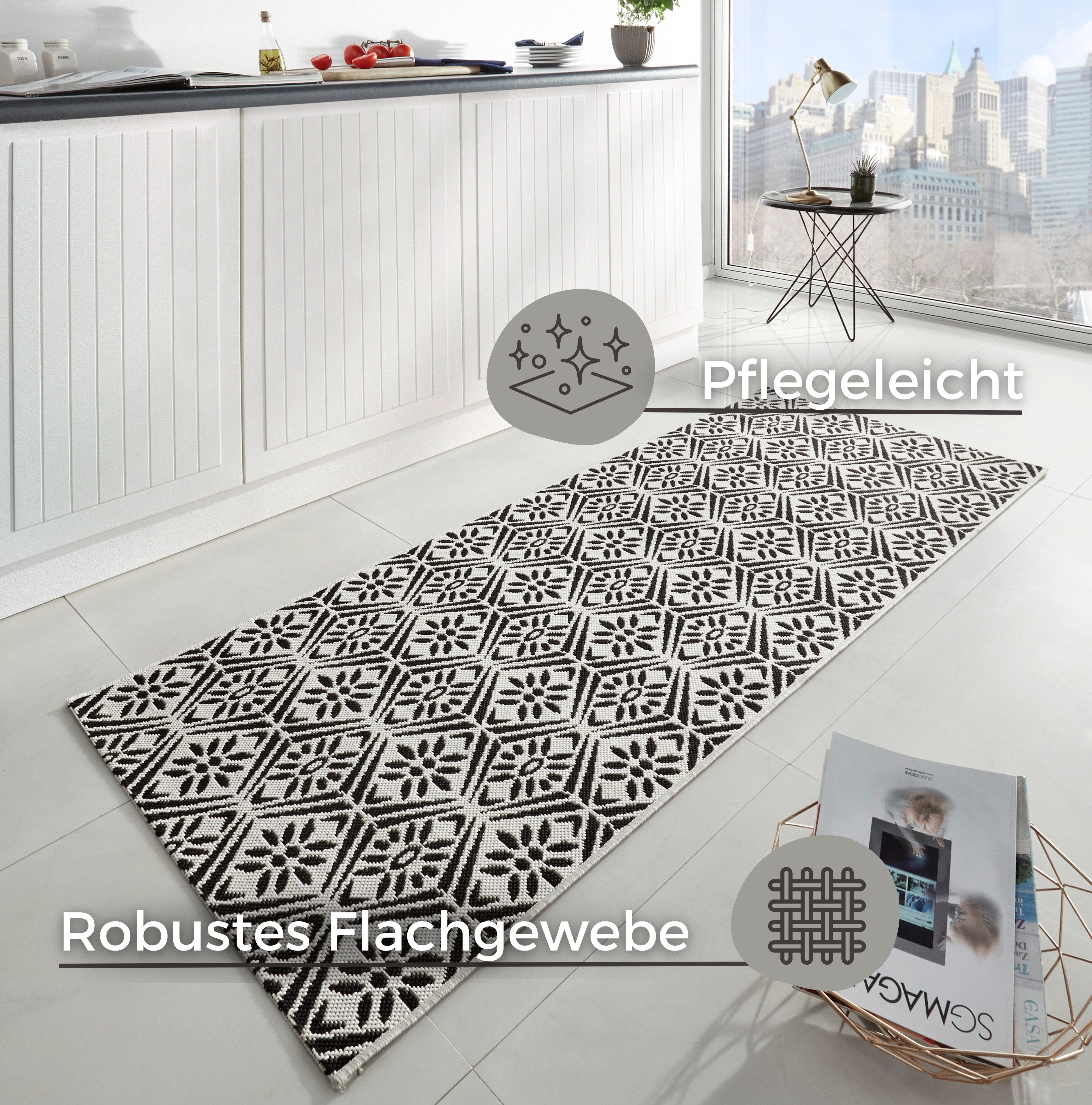 HANSE Home Loper Creation Loper, keukenloper, vloerkleed, wasbaar, keuken, hal, ruiten