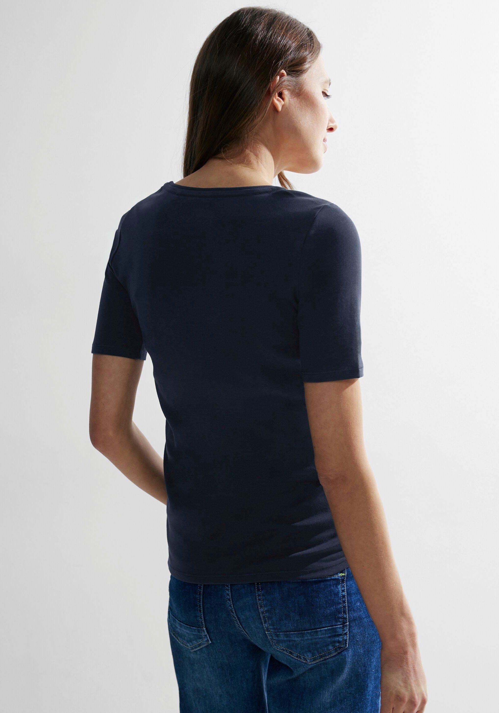 Cecil T-shirt Style NOS Lena met klassieke ronde hals