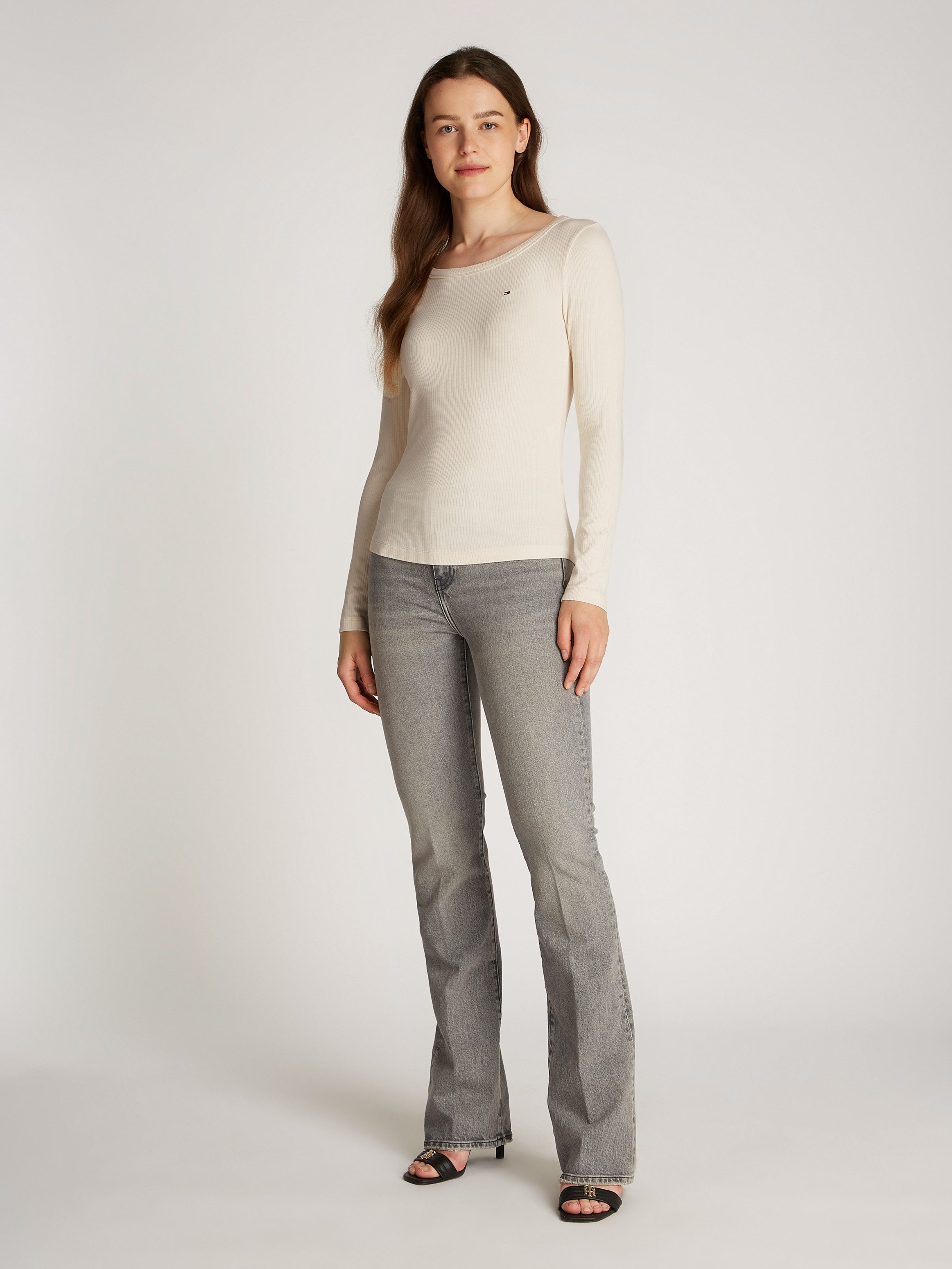 Tommy Hilfiger Shirt met lange mouwen SLIM 5X2 RIB O-NK LS