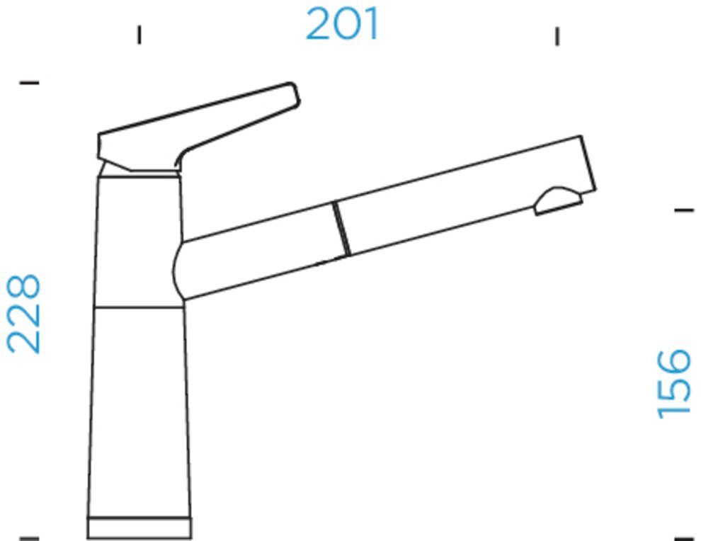 Schock Keukenkraan SC-510 SB ND Lagedruk, uitschuifbaar, terugstroombeveiliging, draaibereik 120°