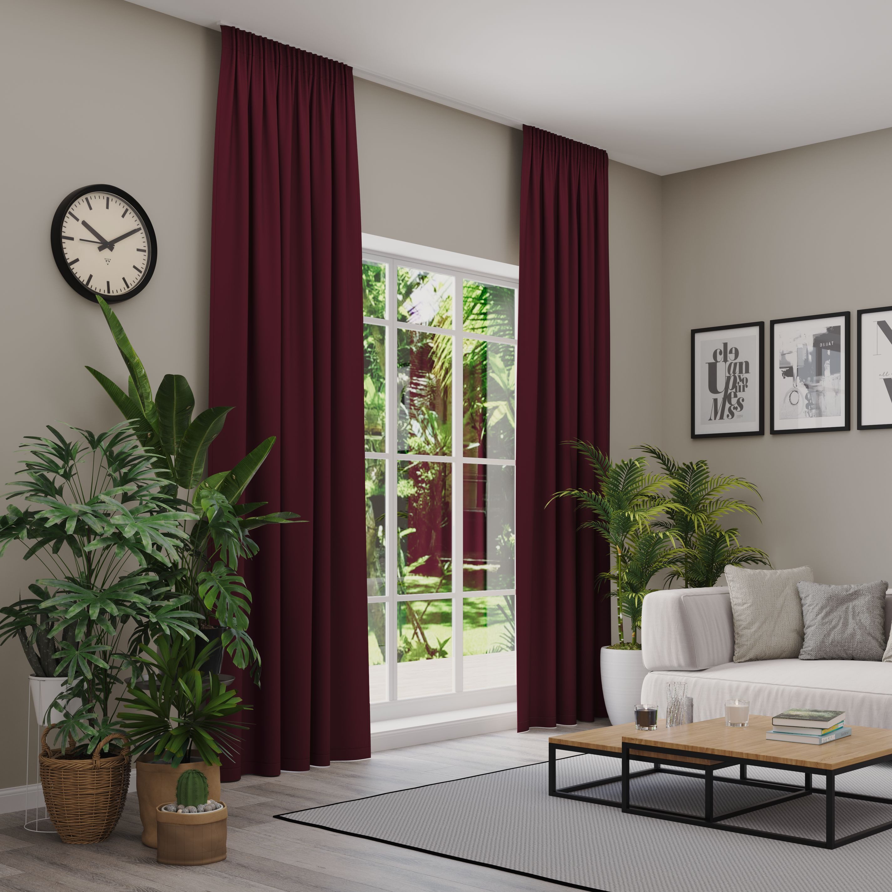 Neutex for you! Gordijn Insula kant & klaar gordijnen maat 137 cm x 260 cm rood