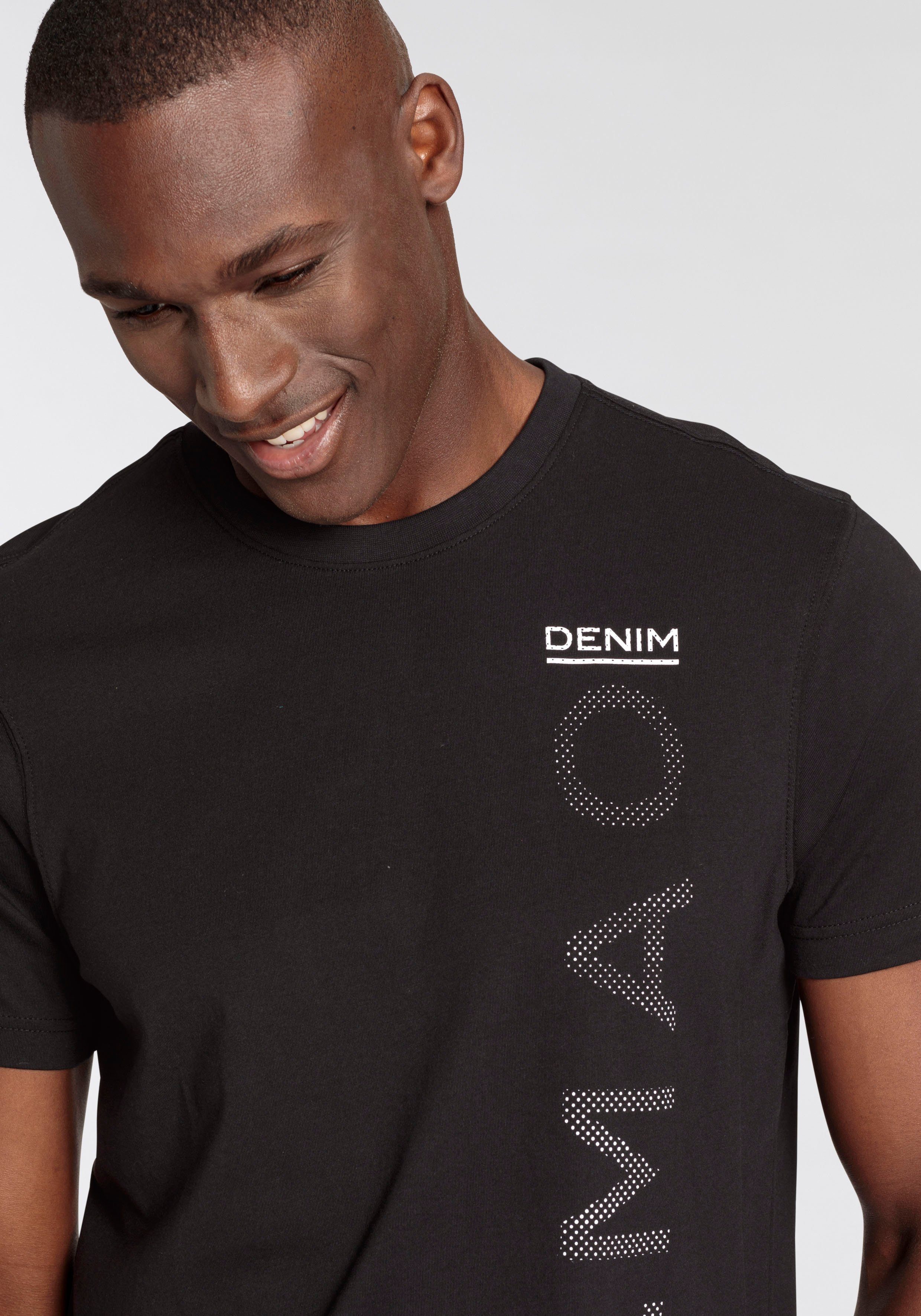 DELMAO T-shirt Korte mouwen, casual print, ronde hals, van katoen