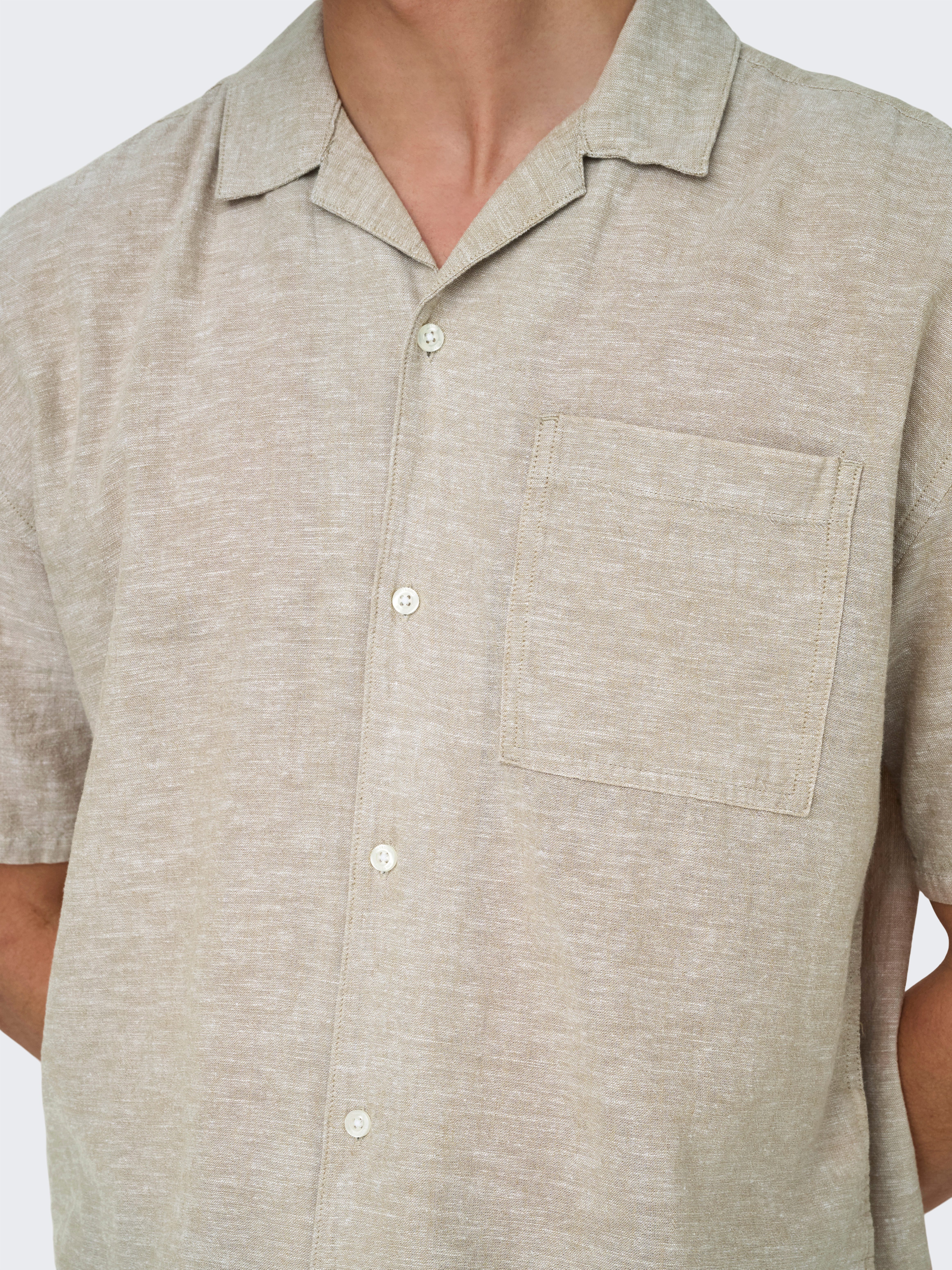 ONLY & SONS Overhemd met korte mouwen ONSCAIDEN LIFE RELAX SS RESORT 1PKT SHIR