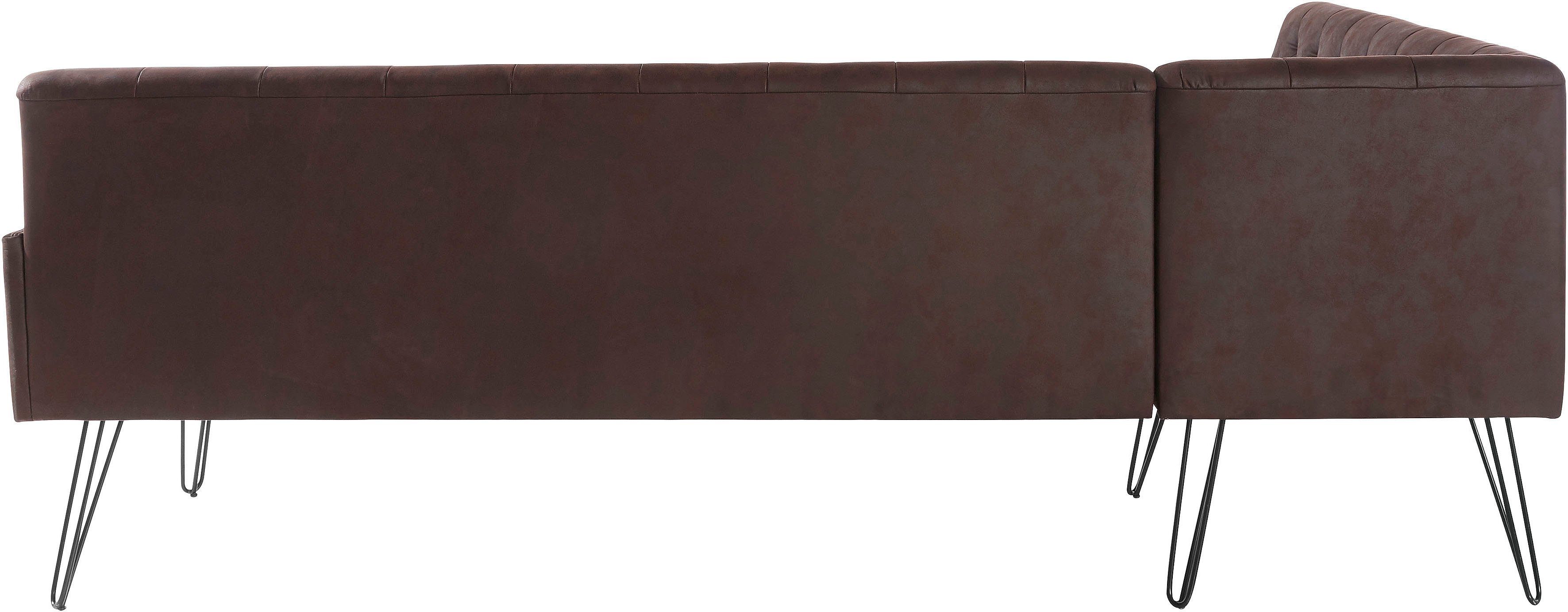 exxpo - sofa fashion Hoekbank Doppio, Chesterfield look, comfortabel en handig, hoge designvoeten