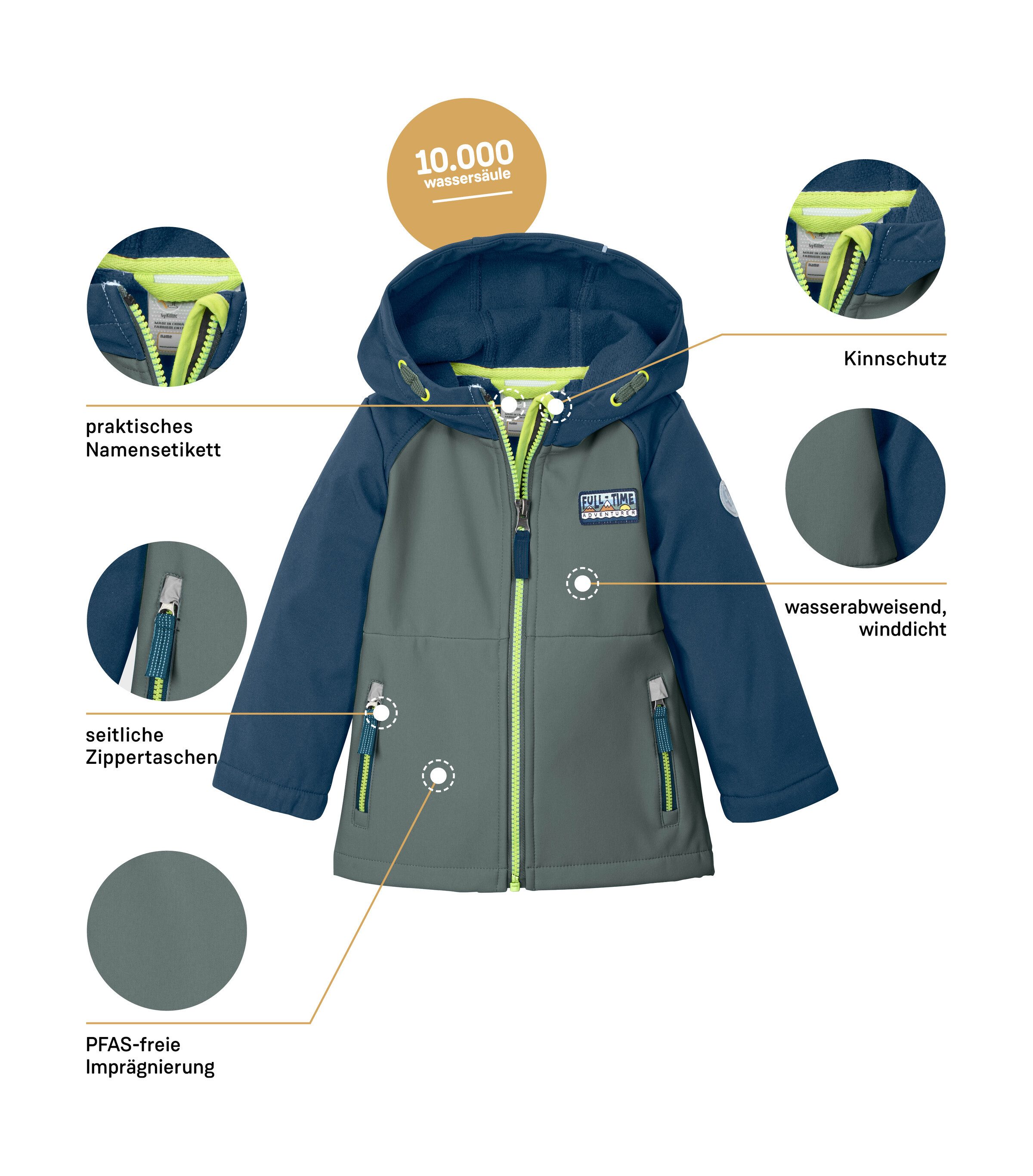 first instinct by killtec Softshell-jack FIOS 12 MNS SFTSHLL JCKT Softshelljack: waterafstotend, winddicht, PFAS-vrij geïmpregneerd