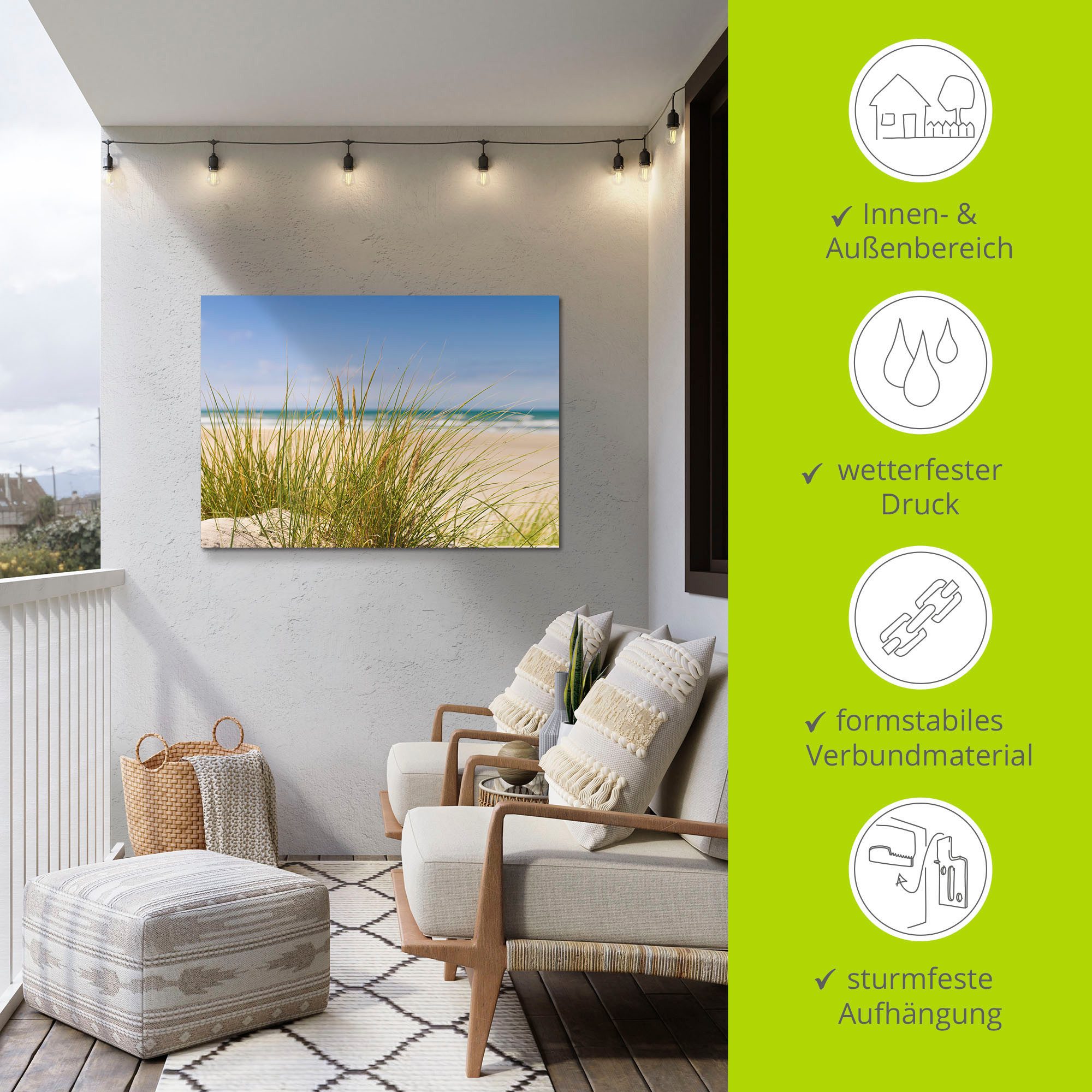 Artland Artprint Duingras als artprint van aluminium, artprint voor buiten, artprint op linnen, poster in verschillende maten. maten
