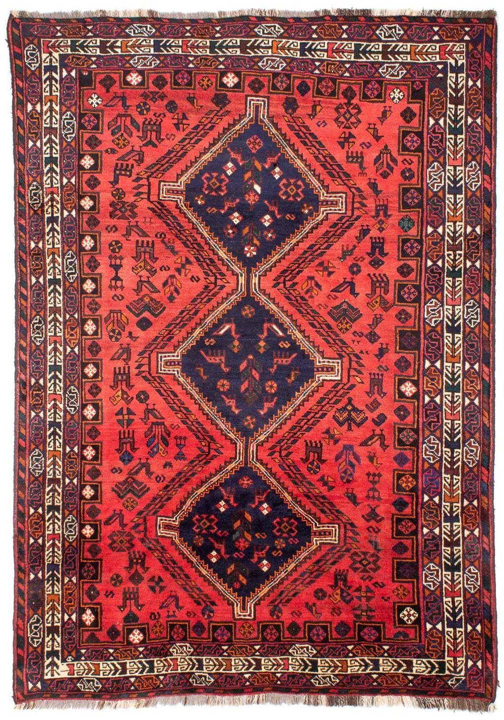 morgenland Wollen kleed Shiraz medaillon rosso chiaro 296 x 210 cm Uniek exemplaar met certificaat