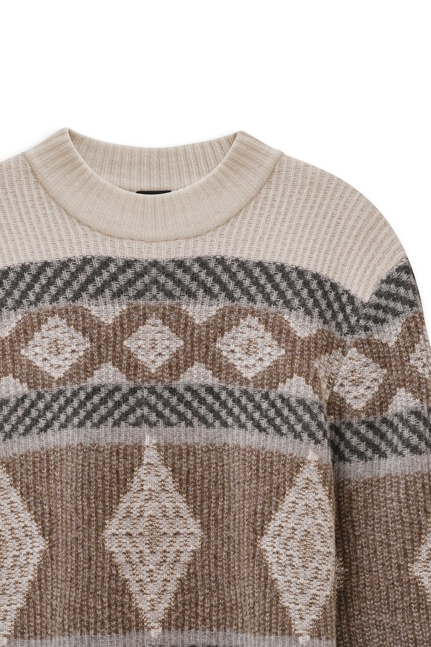 Bugatti Noorse trui Regular fit met opstaande kraag & fair-isle