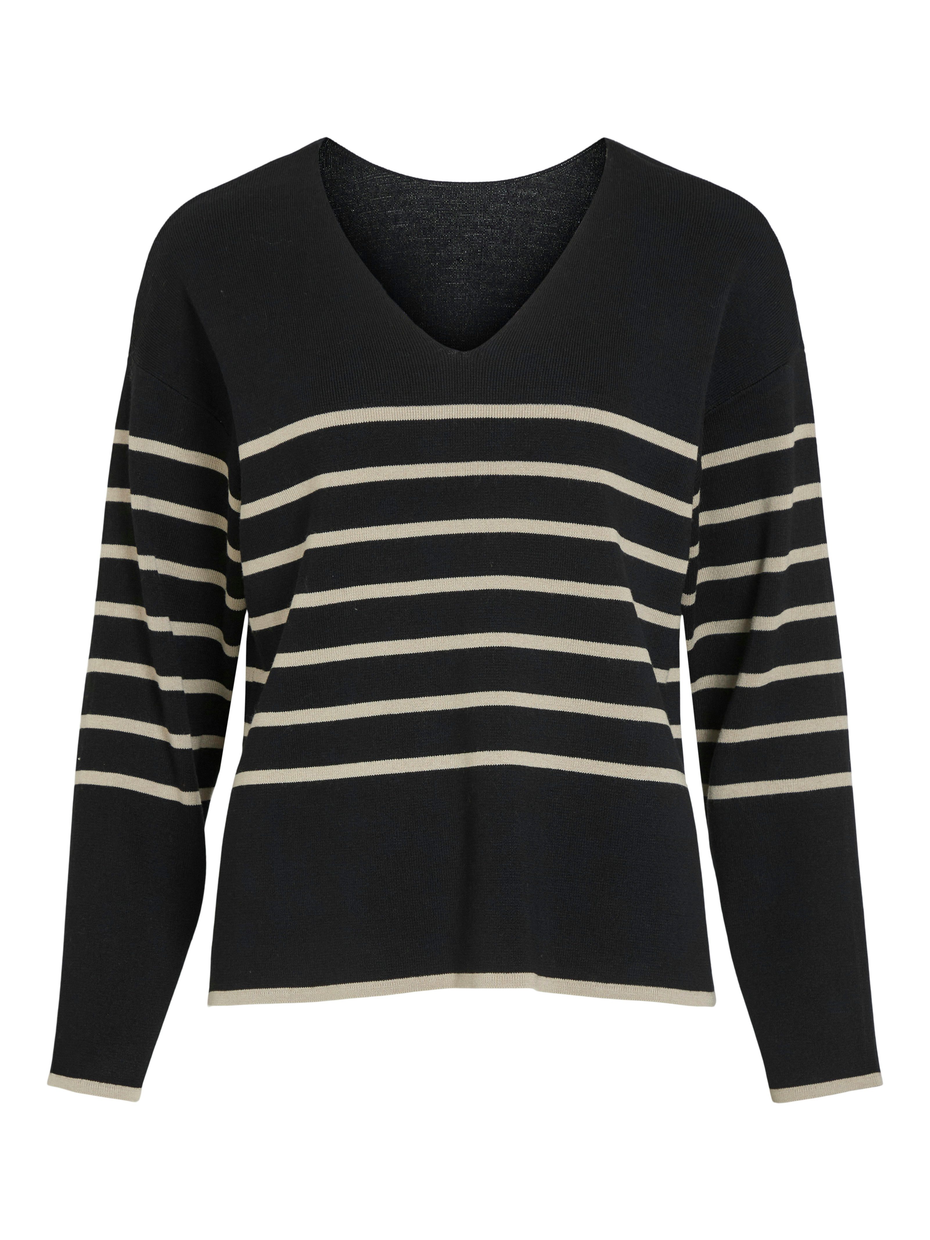 Vila Trui met V-hals VIOSTRIA V-NECK L S REV TOP-NOOS